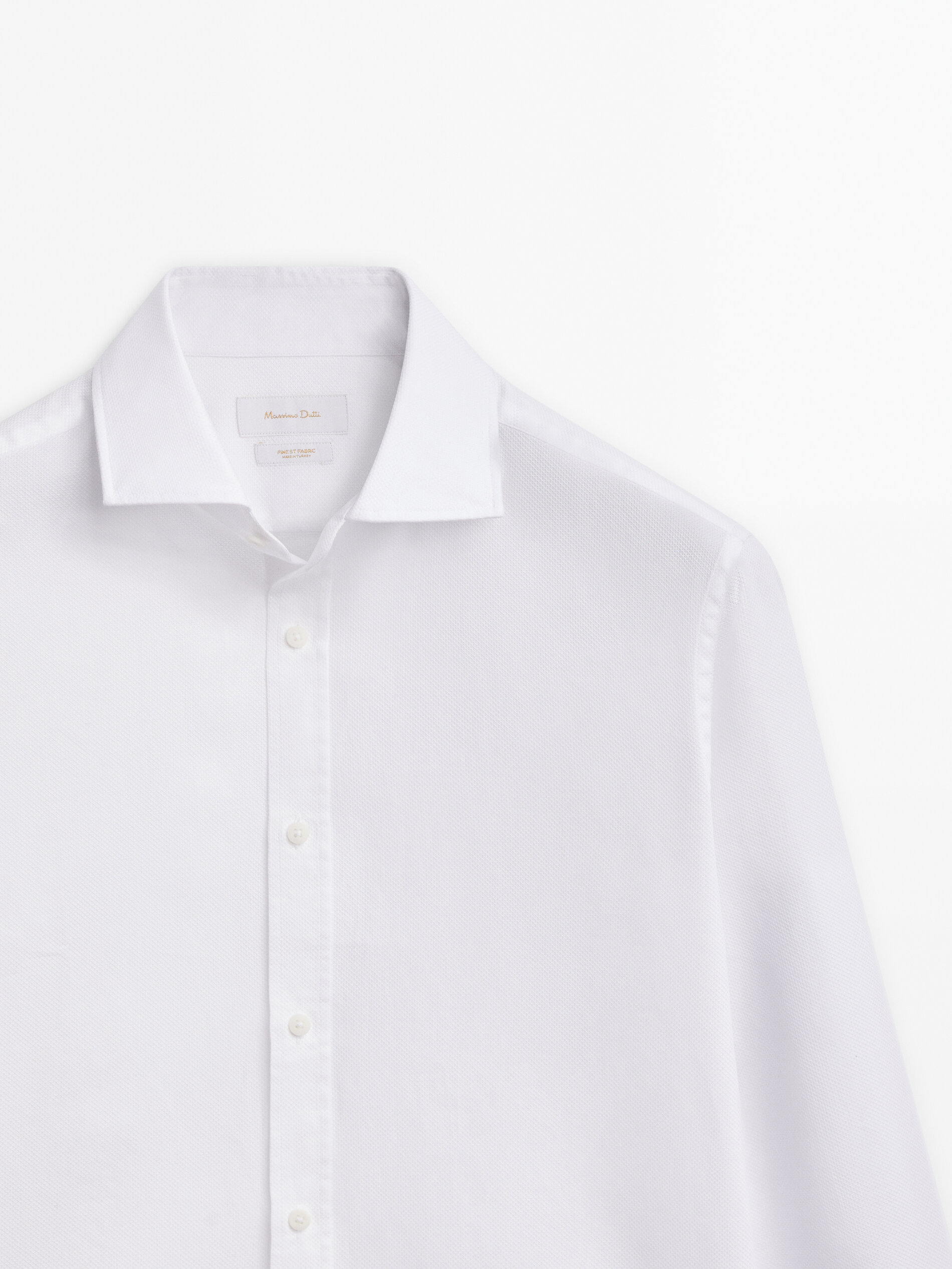Camisa estructura giro inglese slim fit - BLANCO