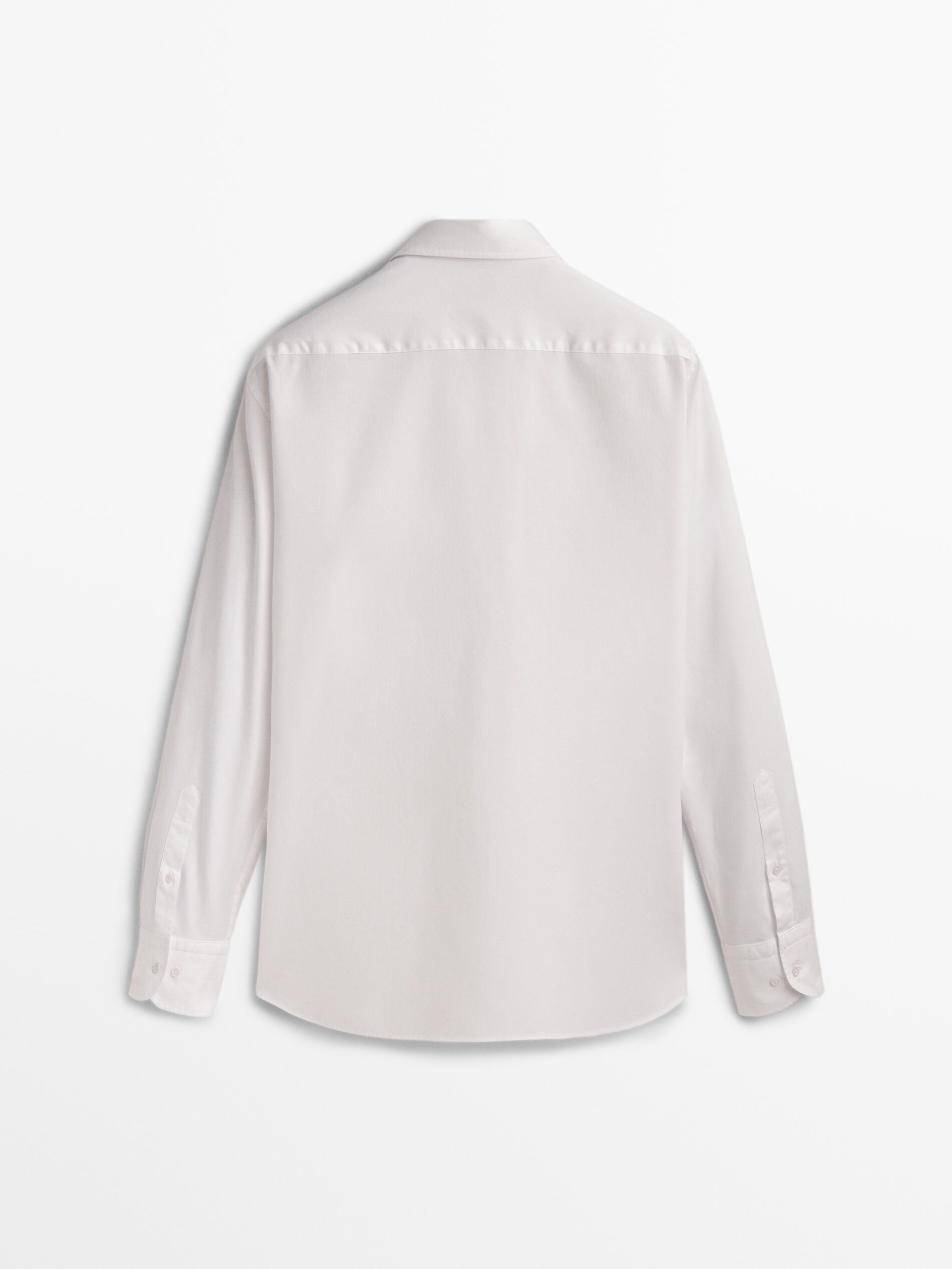 Camisa micro estructura algodón regular fit - BLANCO