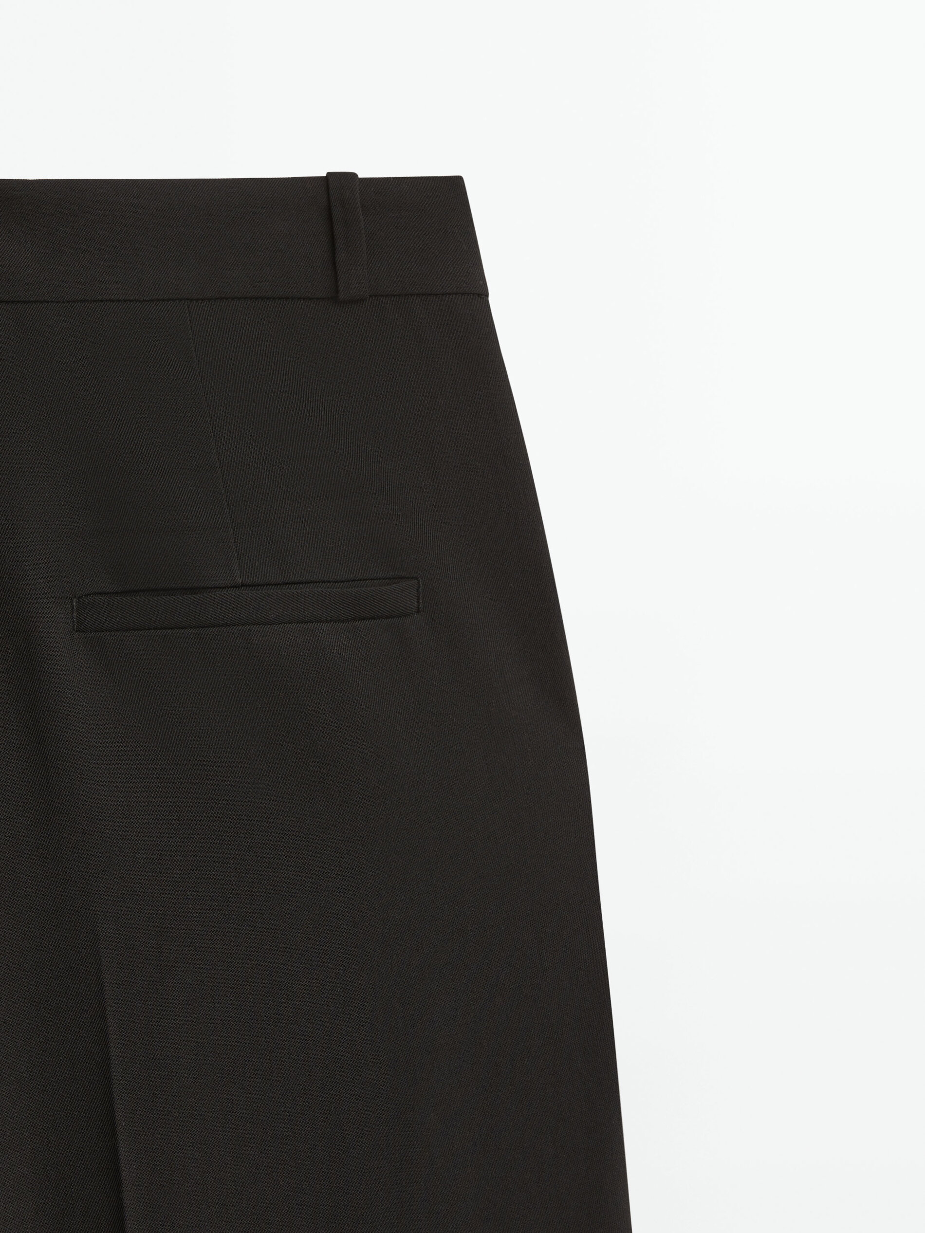 Pantalón negro recto pinzas - NEGRO
