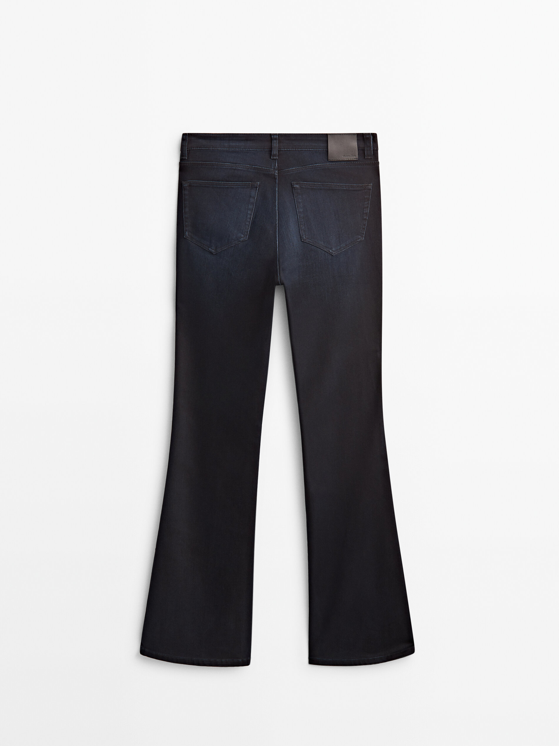 Pantalón vaquero tiro alto skinny flare - Azul oscuro