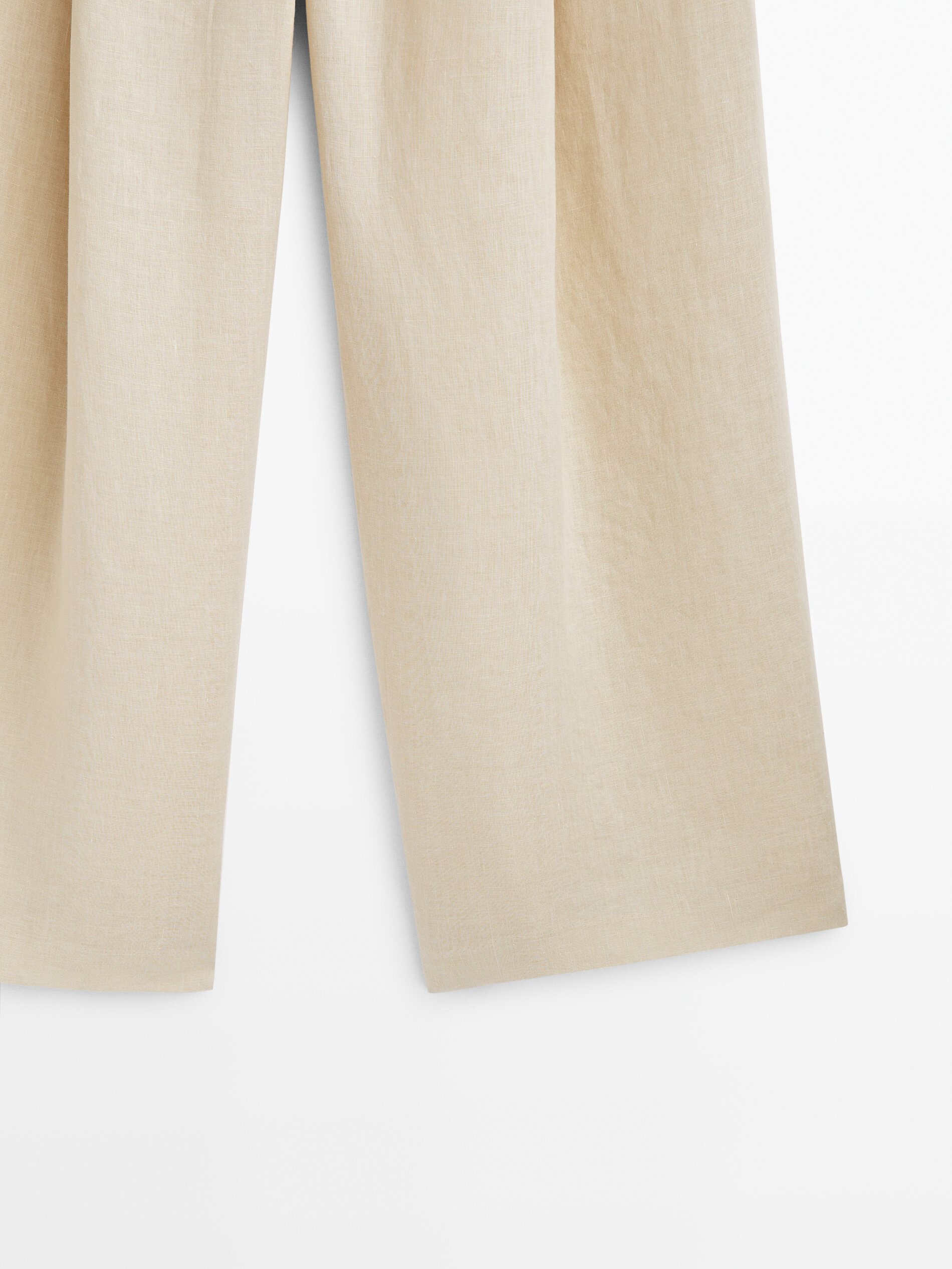 Pantalón conjunto 100% lino pinzas - Garbanzo