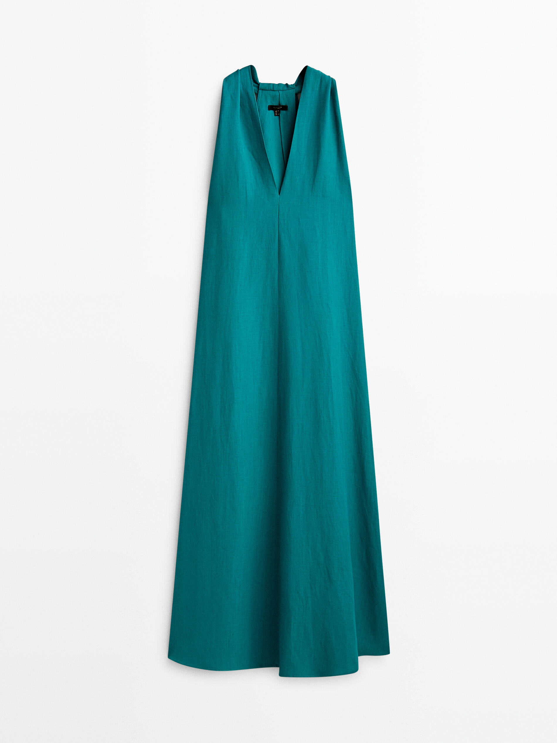 Vestido midi detalle espalda cruzada - VERD-TURQ