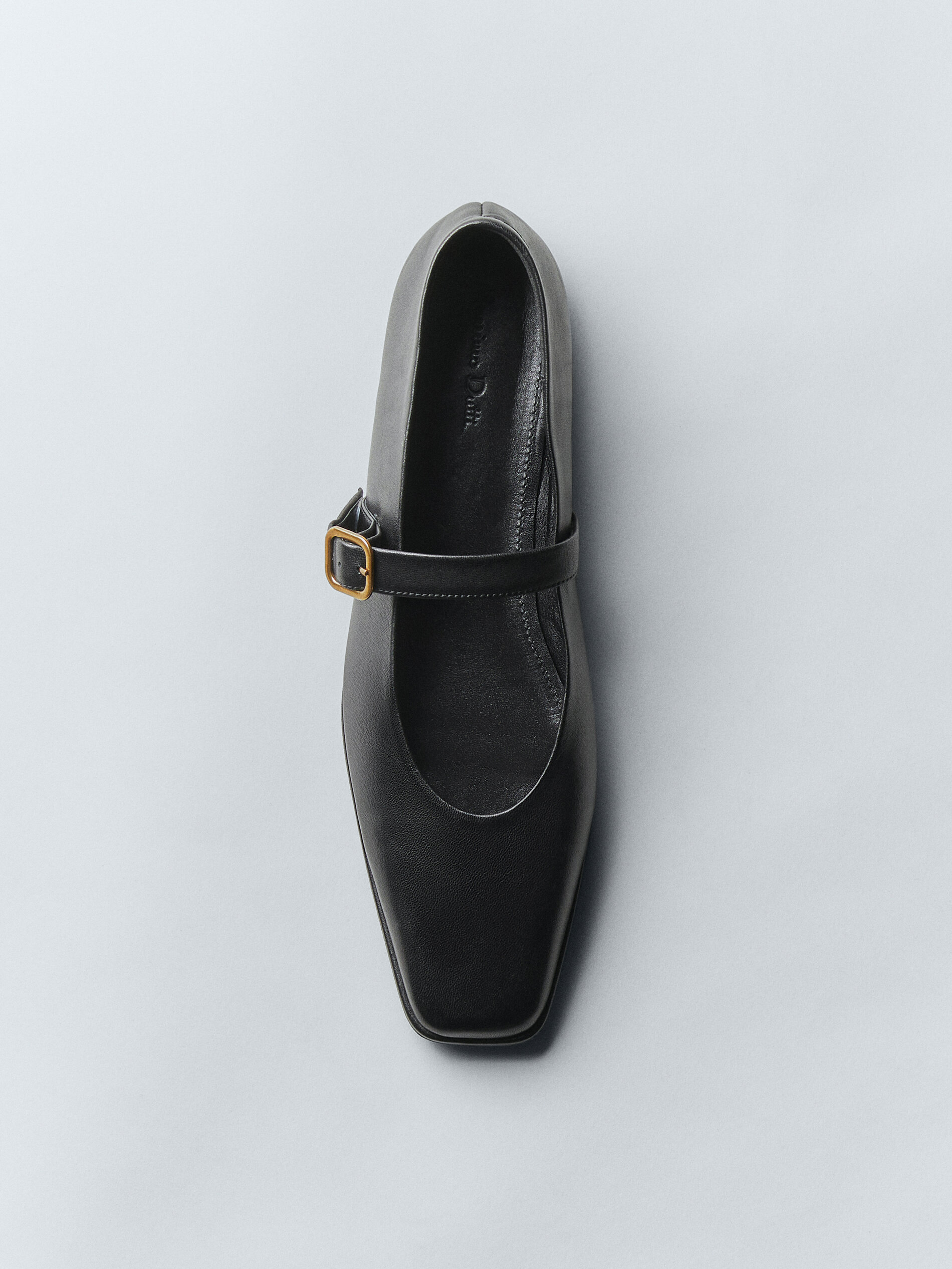 Bailarina piel pulsera hebilla - NEGRO