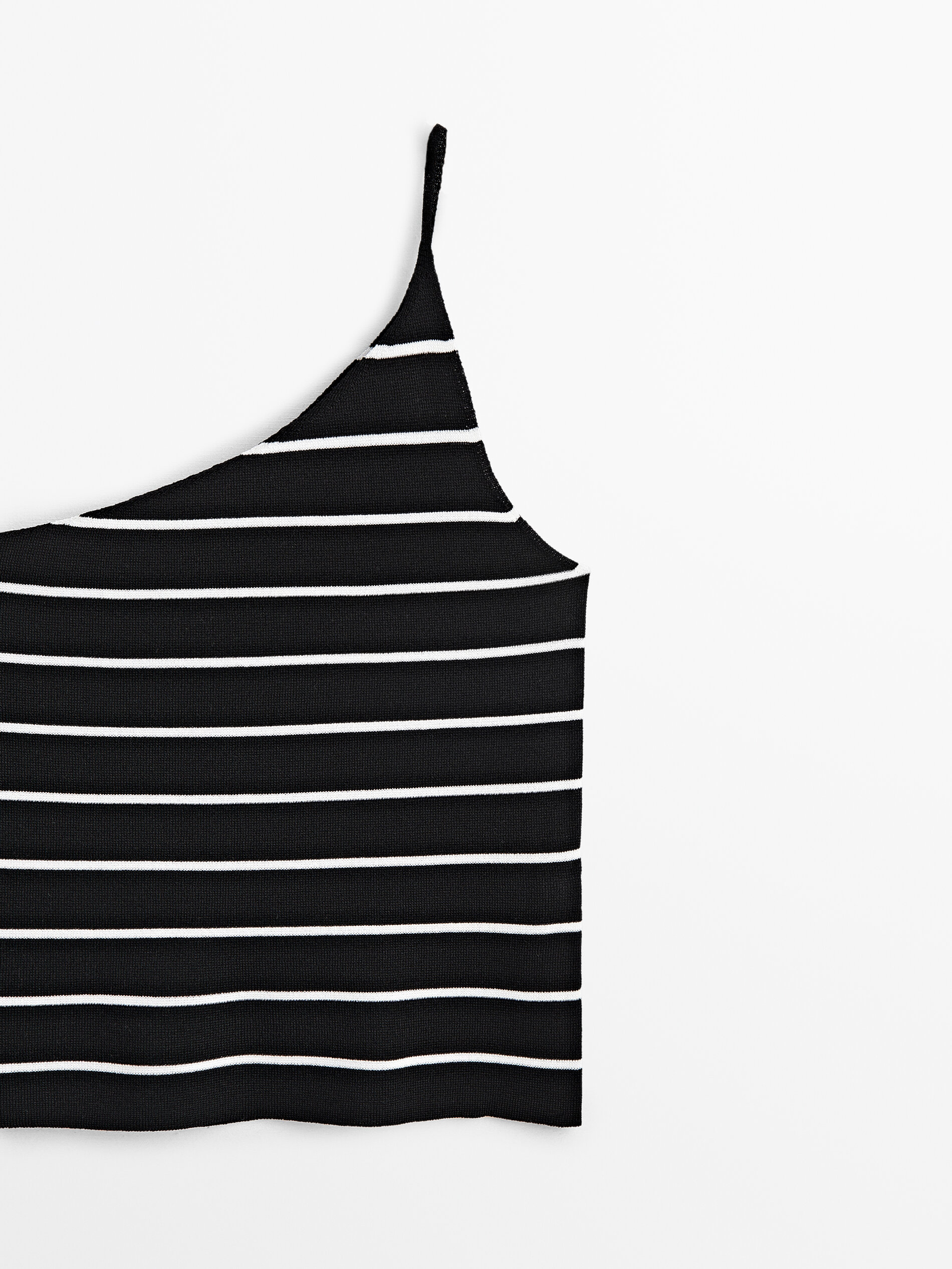 Top punto rayas asimétrico - NEGRO