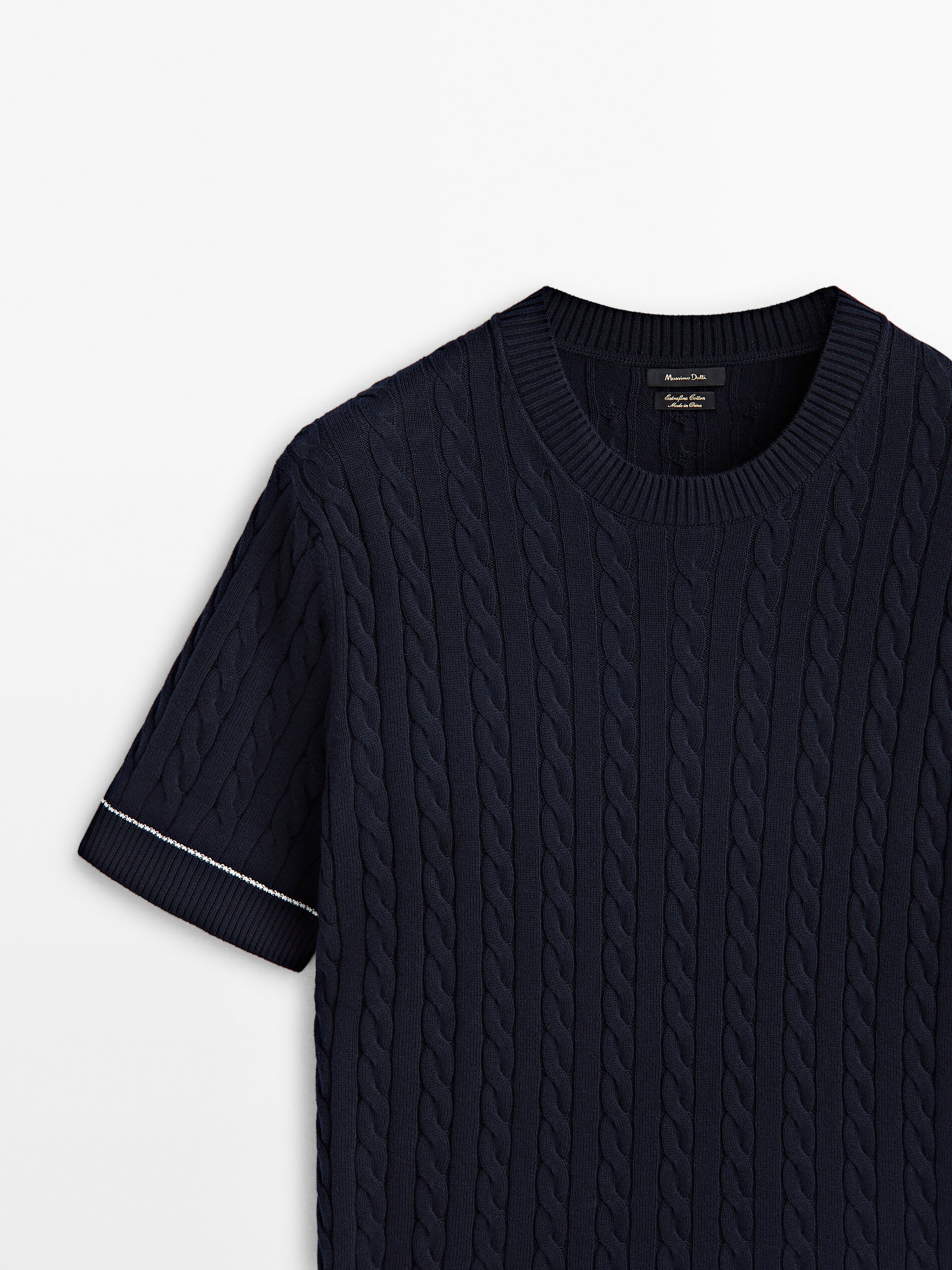Jersey punto cable contraste - AZUL MARINO