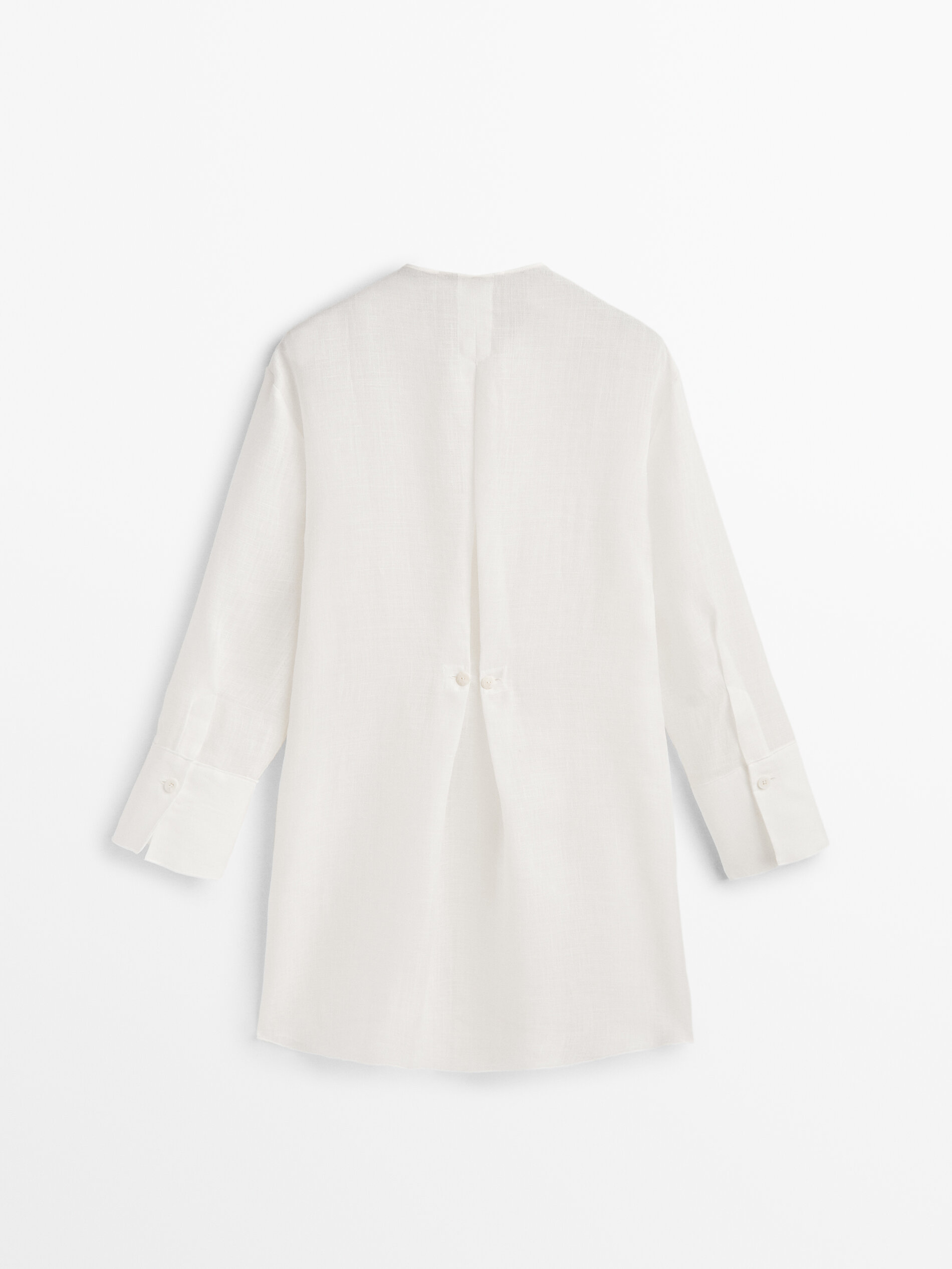 Camisa mezcla lino botones Limited Edition - BLANCO