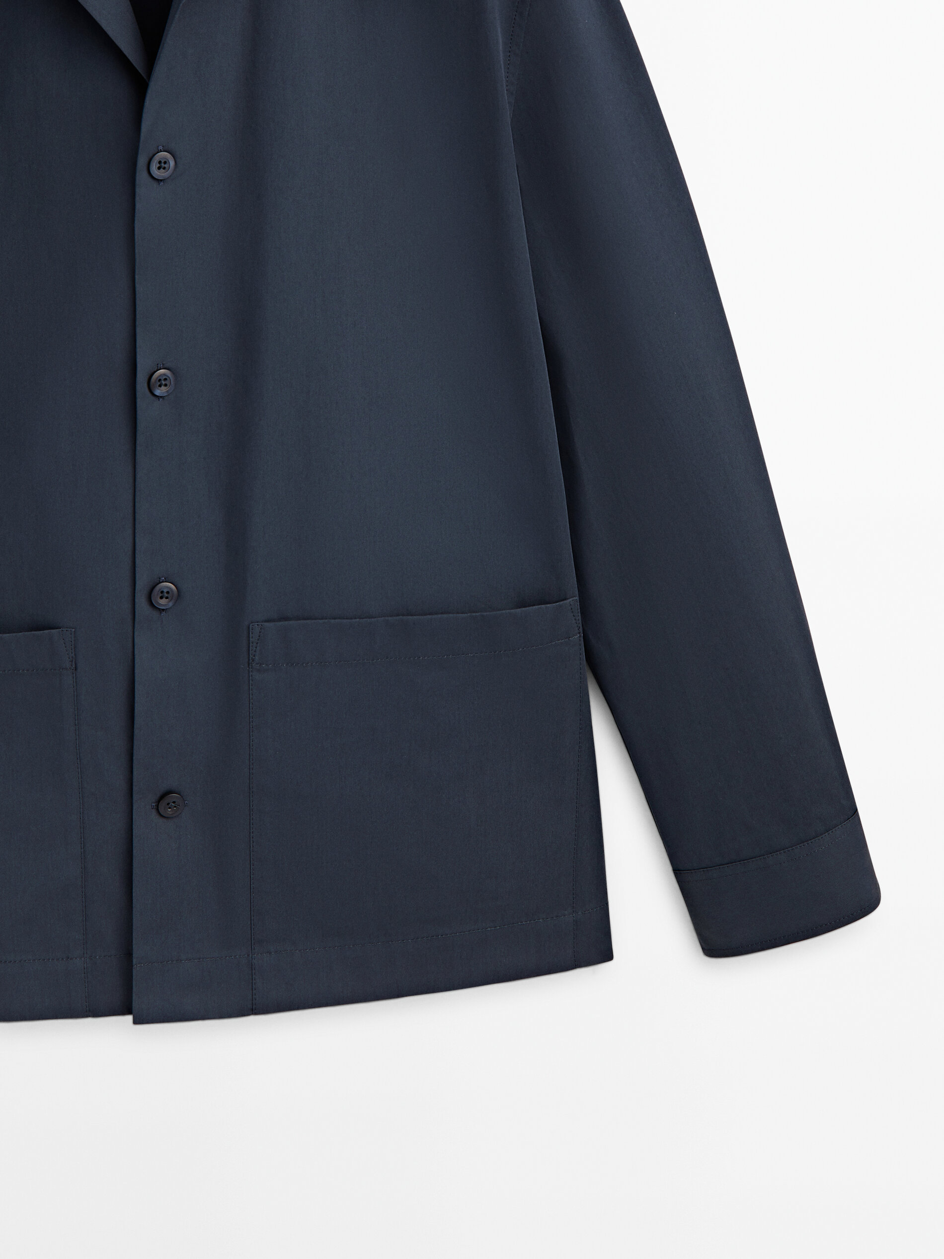 Sobrecamisa algodón bolsillos -Studio - PETRÓLEO DELAVADO
