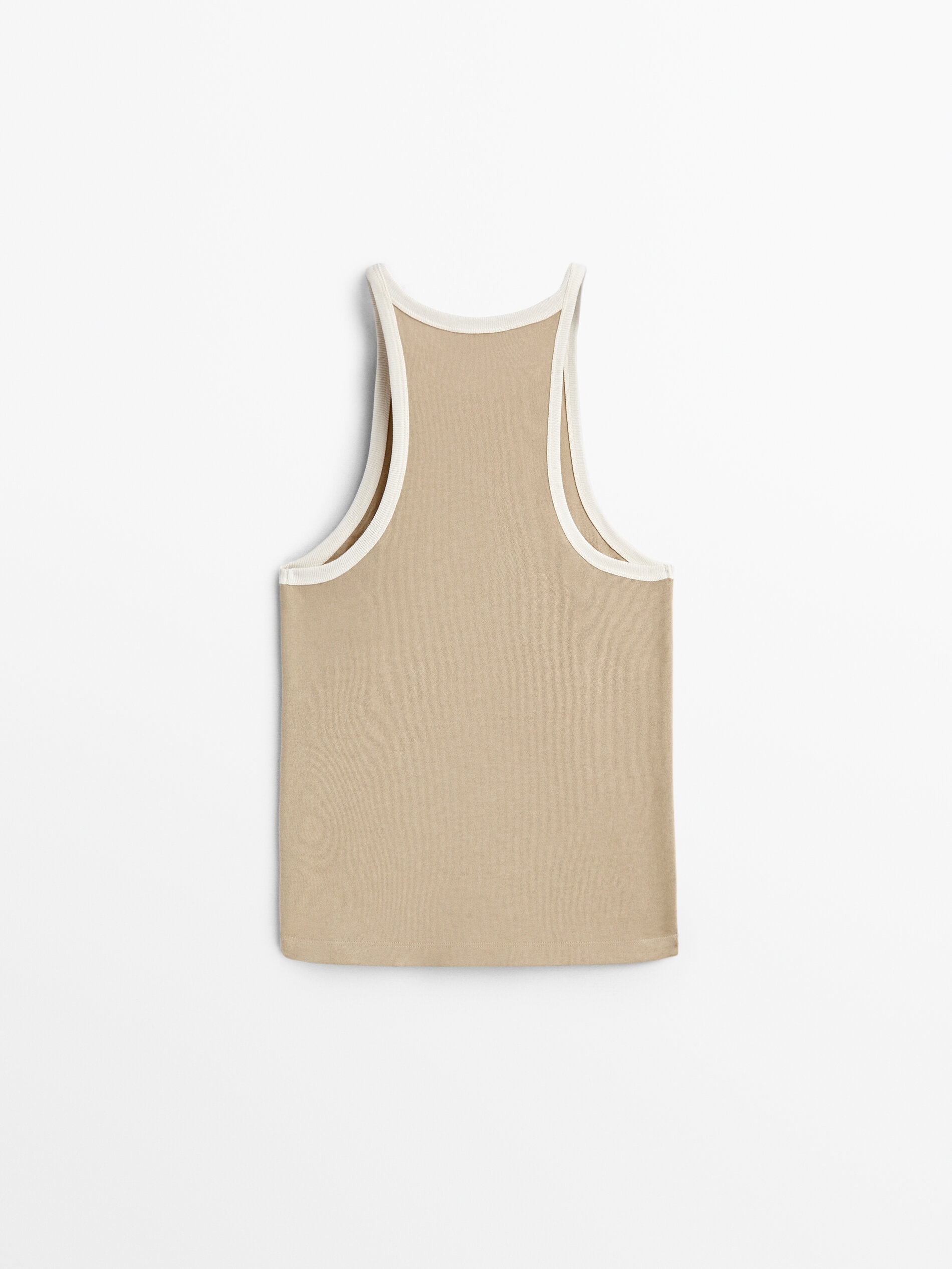 Top algodón manga sisa combinado - CAMEL