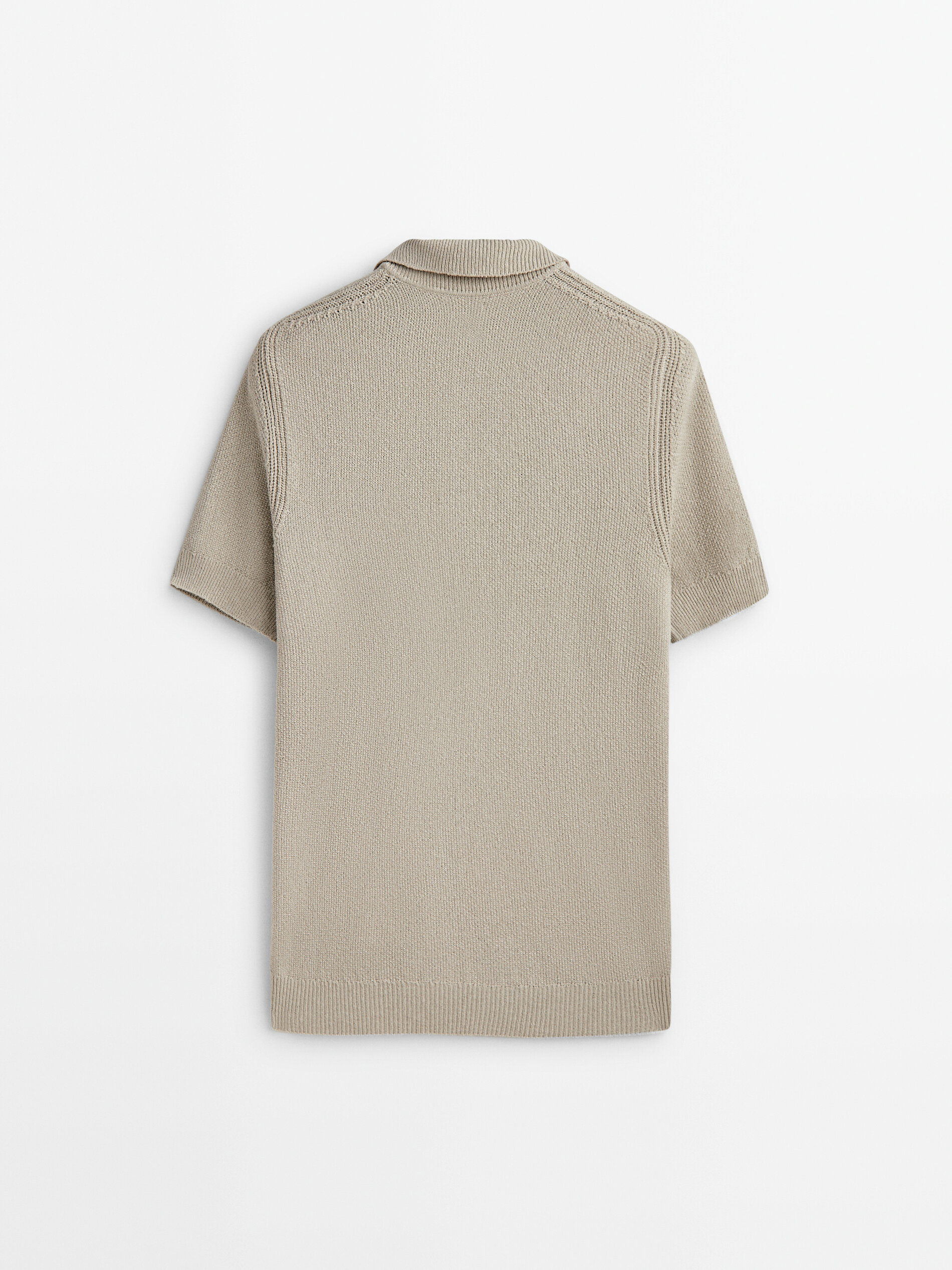 Jersey polo estructura manga corta - Beige