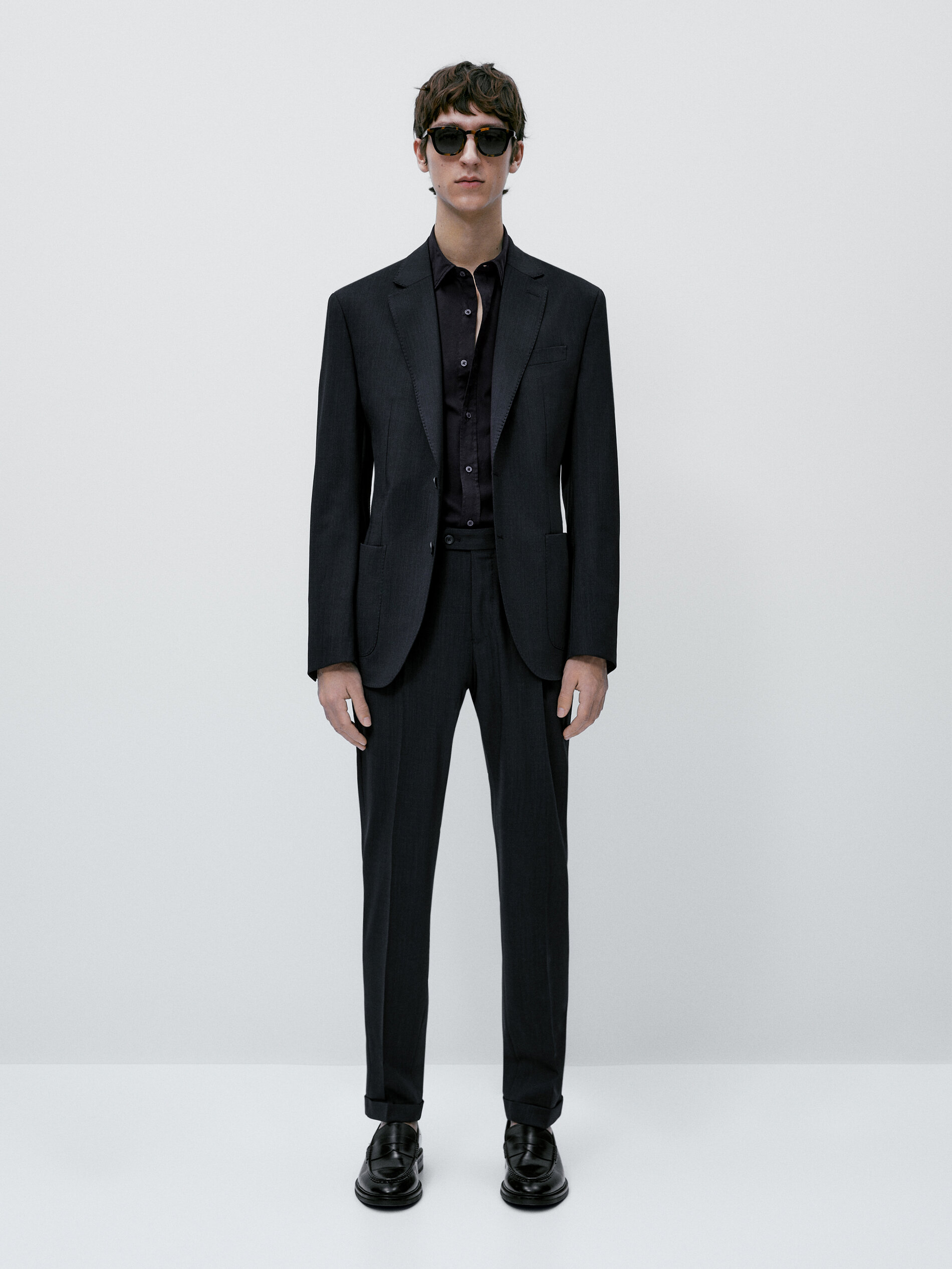 Pantalón traje mezcla lana - INDIGO