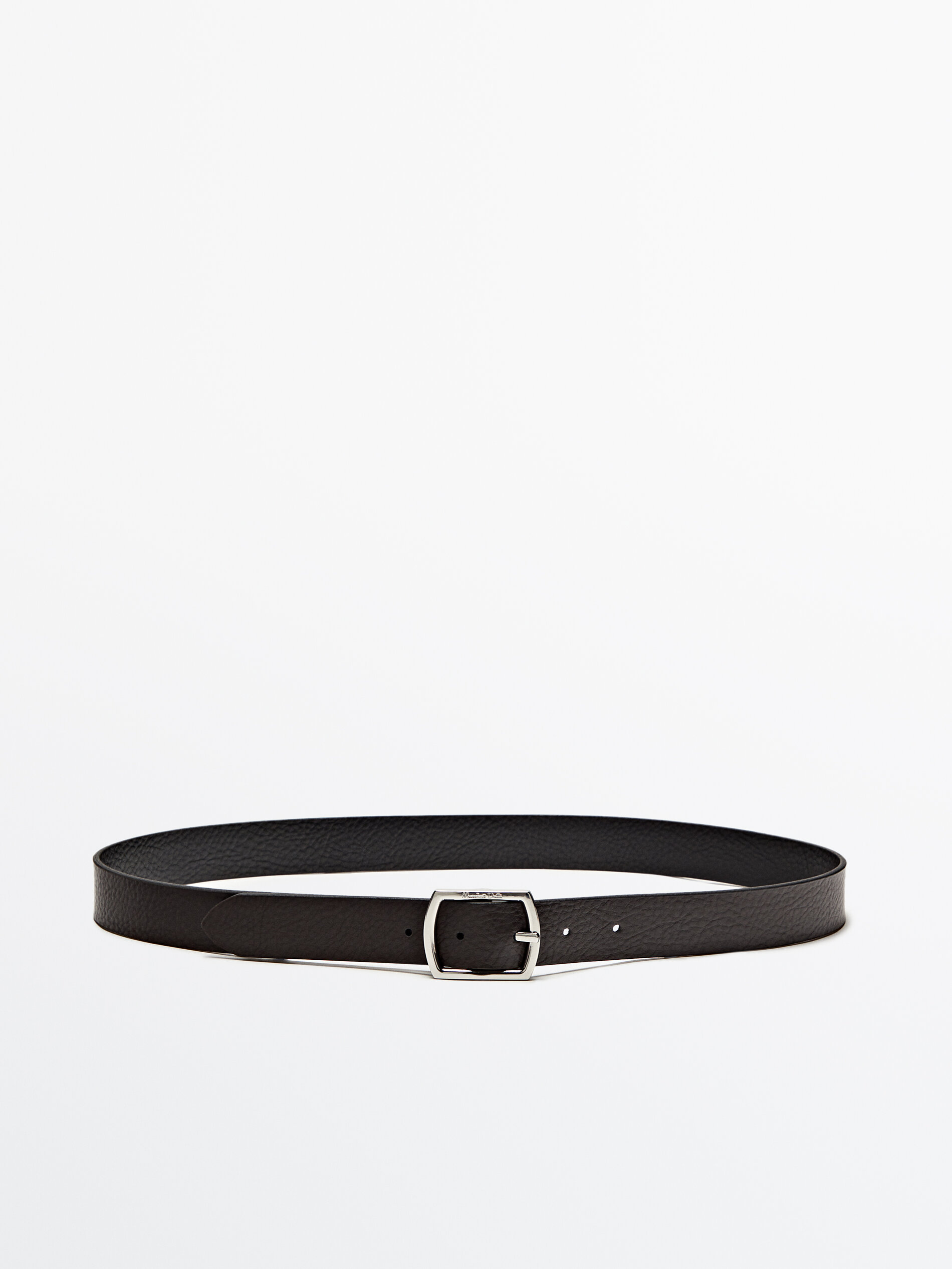 Cinturón reversible piel abatanada - NEGRO