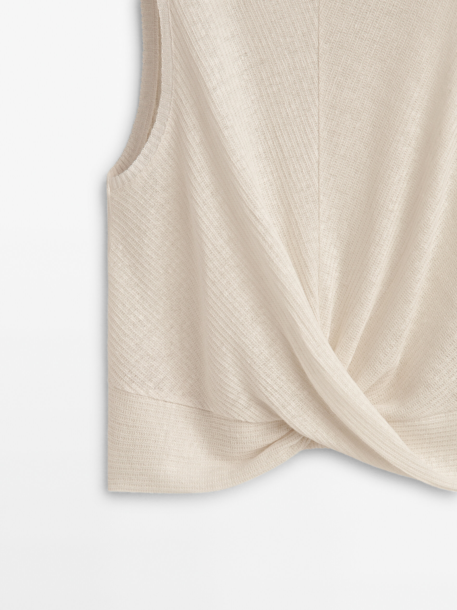 Top lino detalle frunces - CRUDO