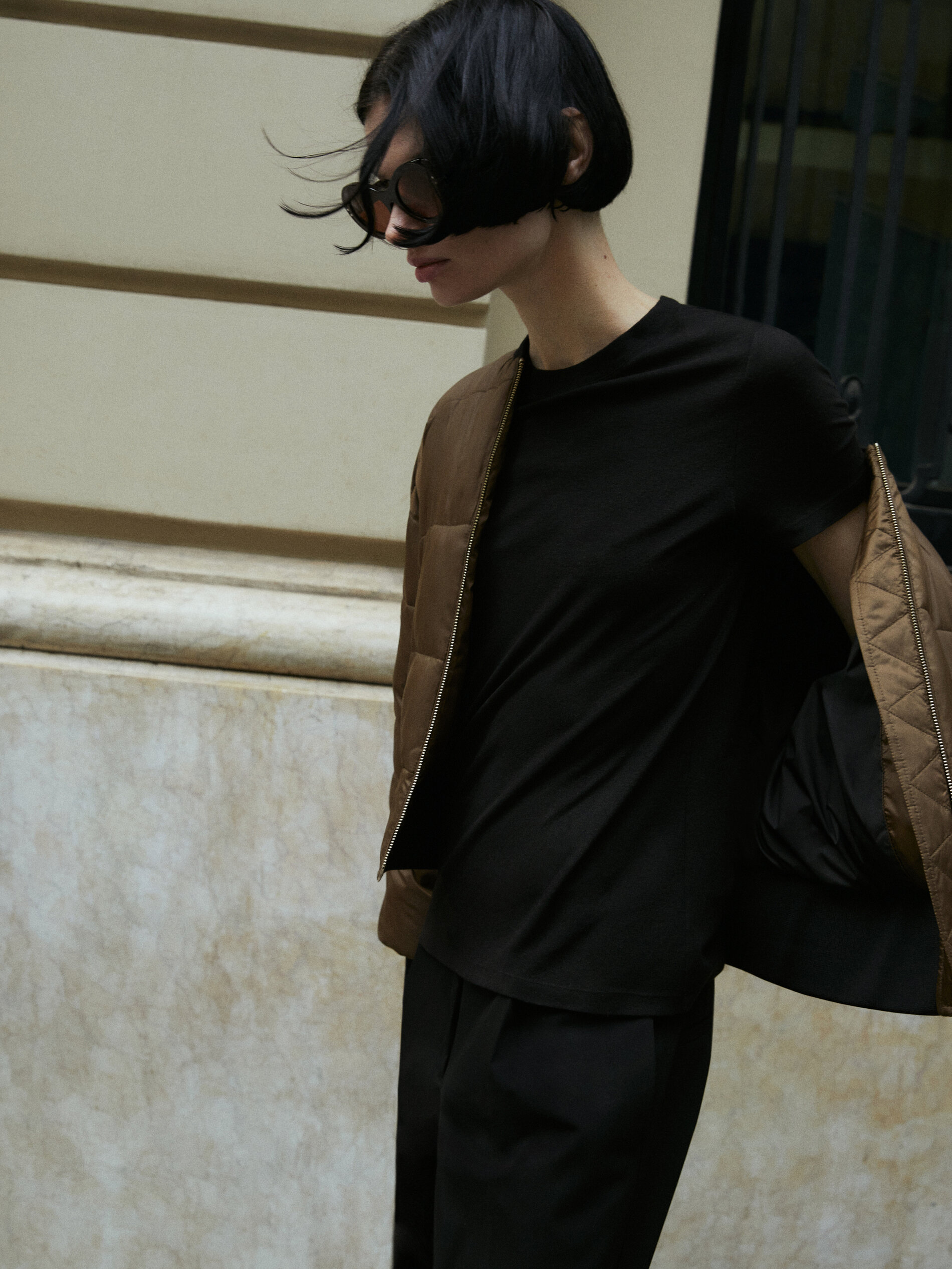 Camiseta manga corta mezcla modal cashmere - NEGRO