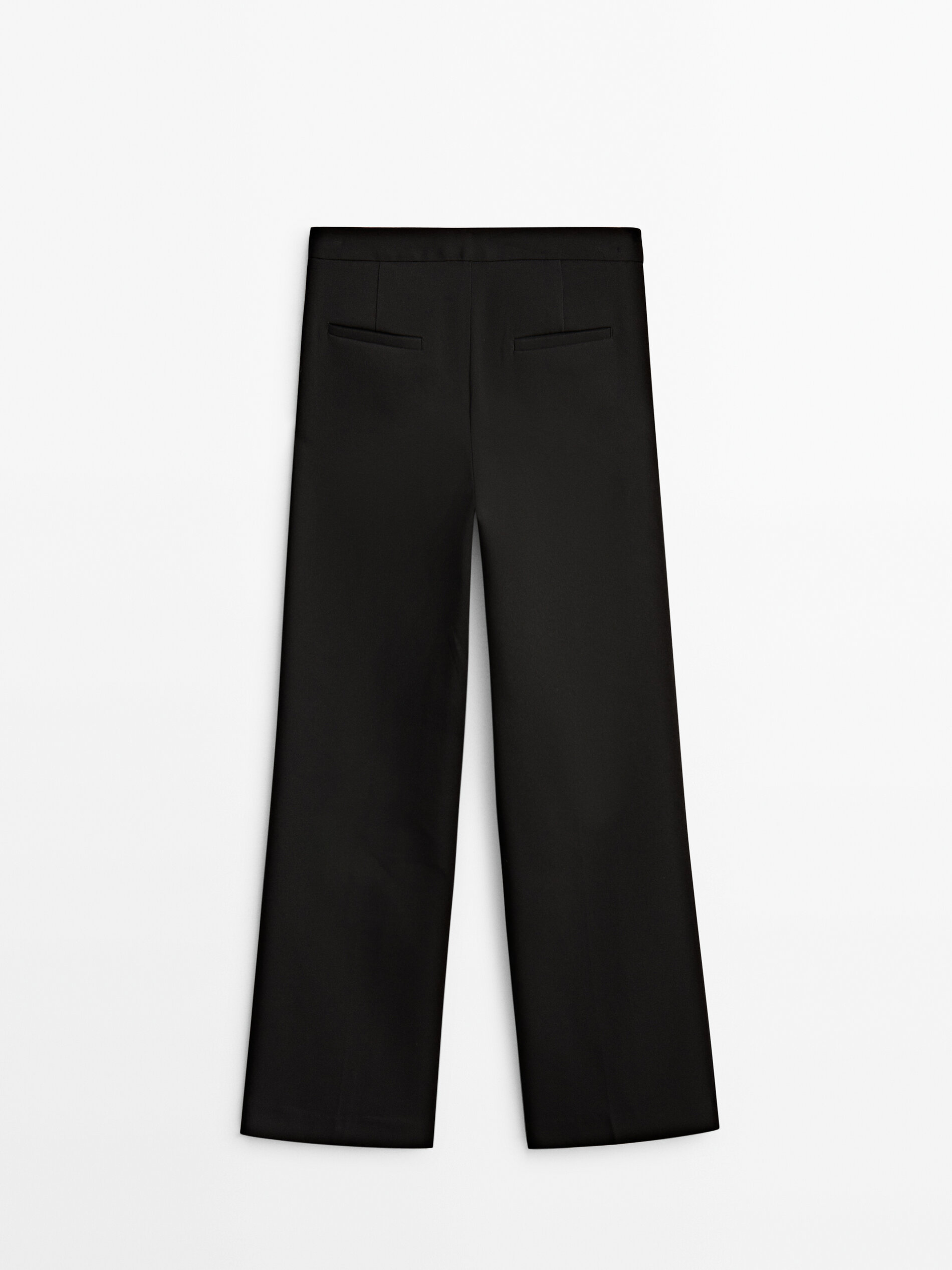 Pantalón traje negro corte recto - NEGRO