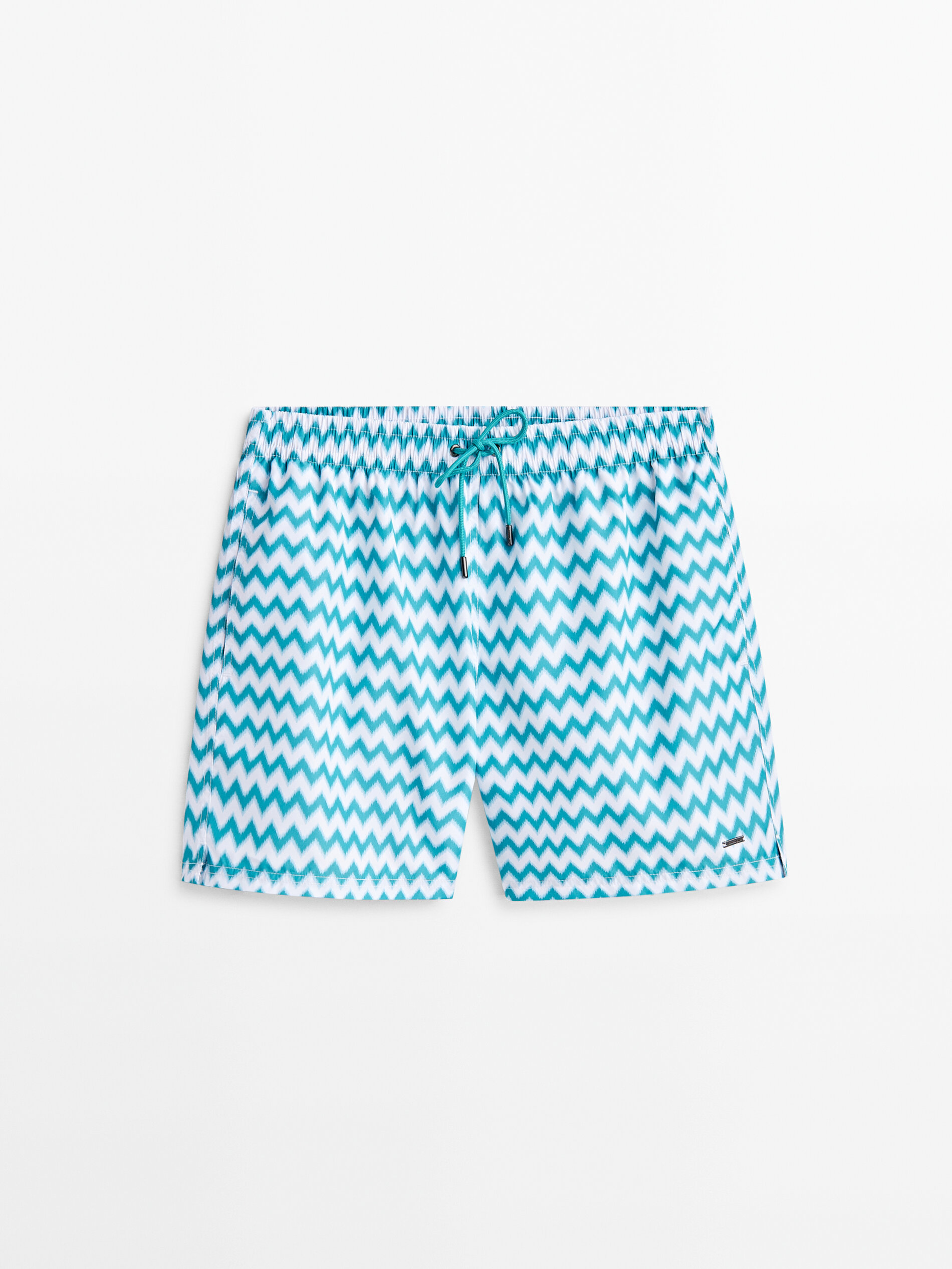 Bañador estampado zigzag - TURQUESA