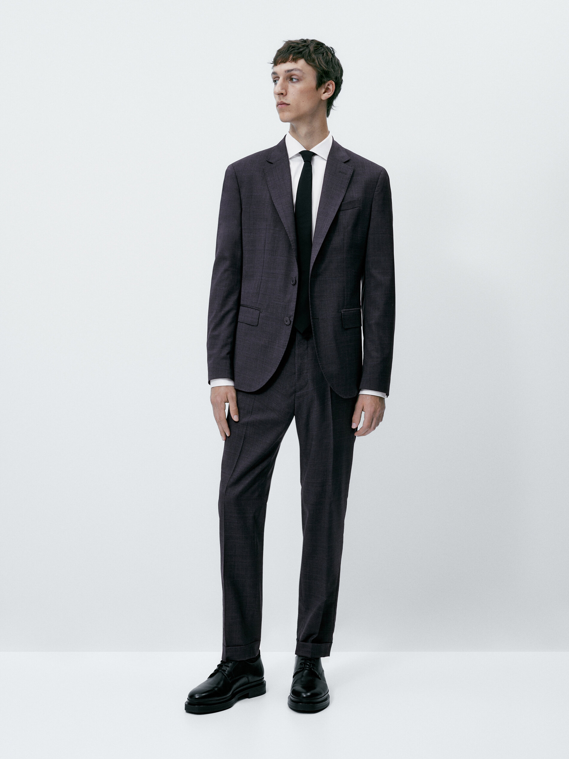 Americana traje lana super 120's cuadros - GRIS