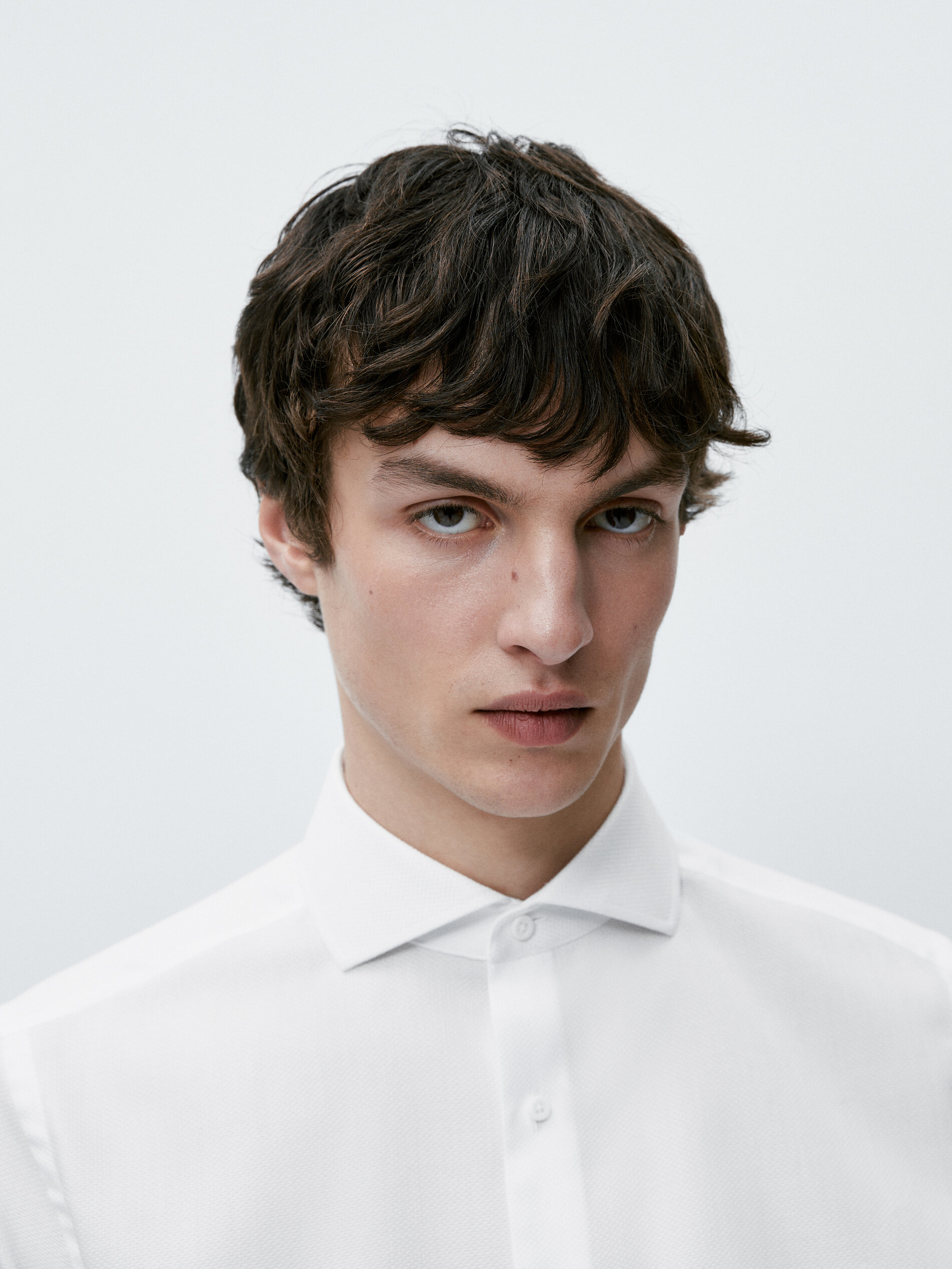 Camisa estructura dobby easy iron slim fit - BLANCO