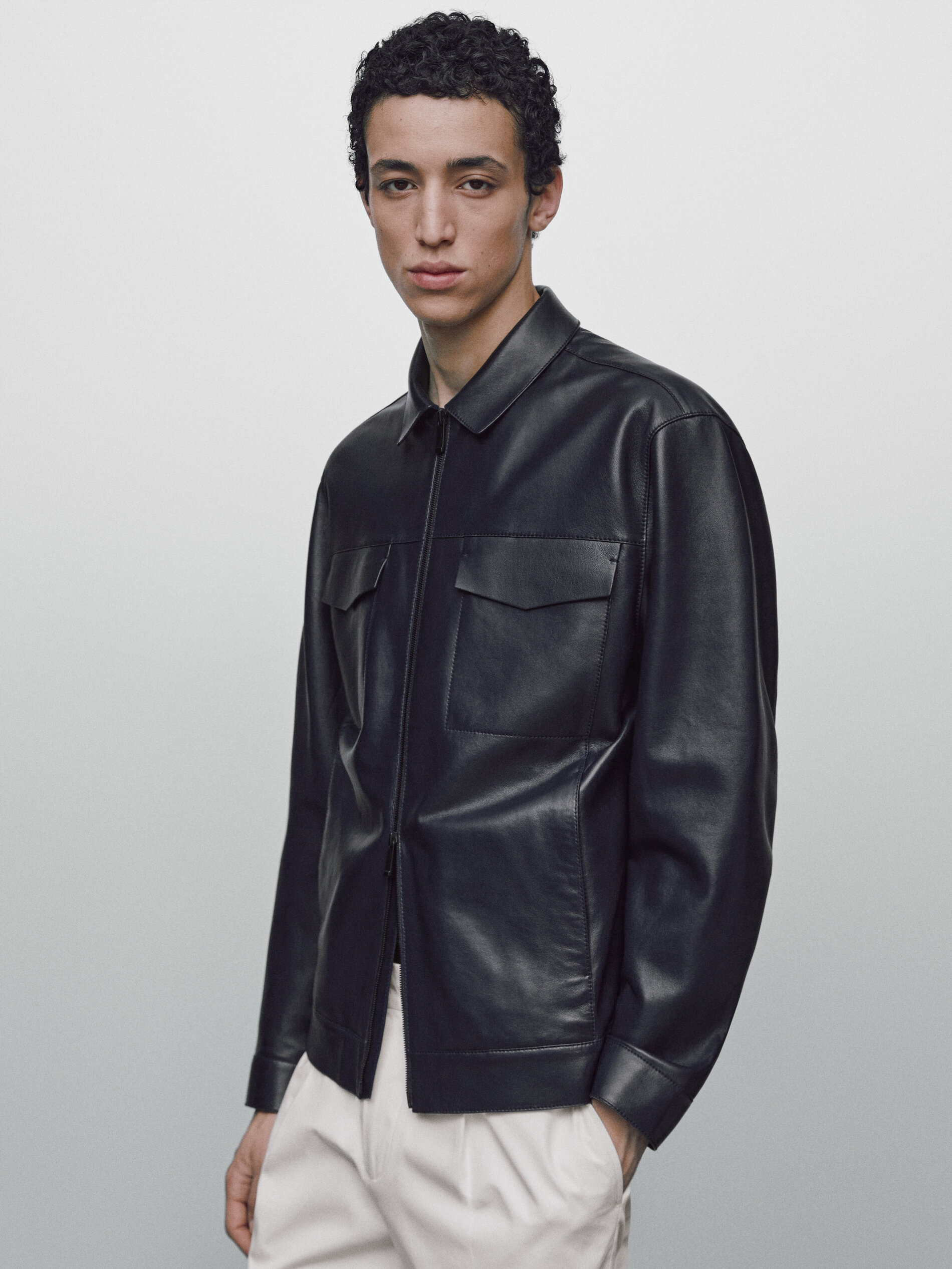 Chaqueta trucker piel napa Limited edition - AZUL OSCURO