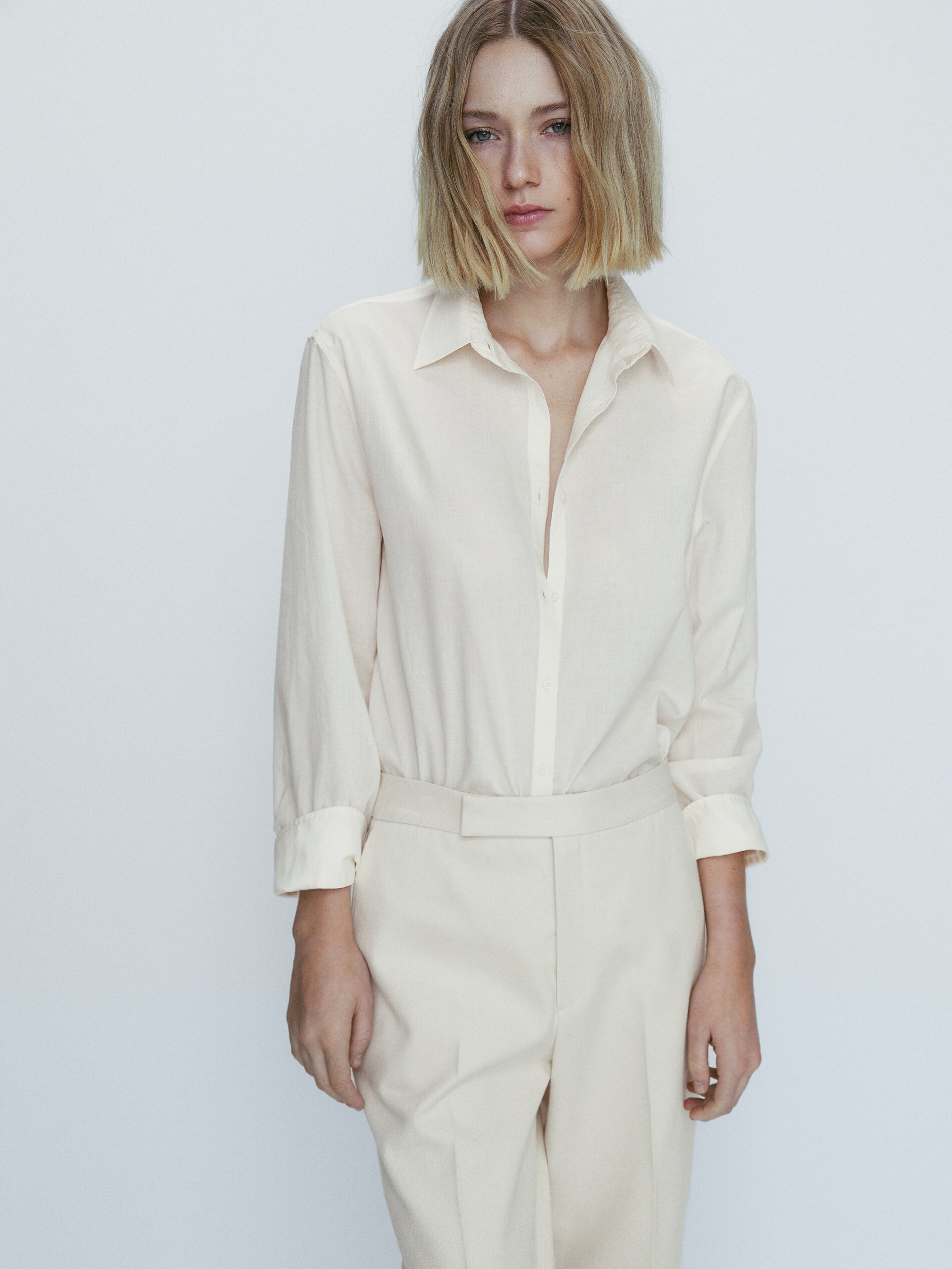 Camisa algodón lavada - CRUDO