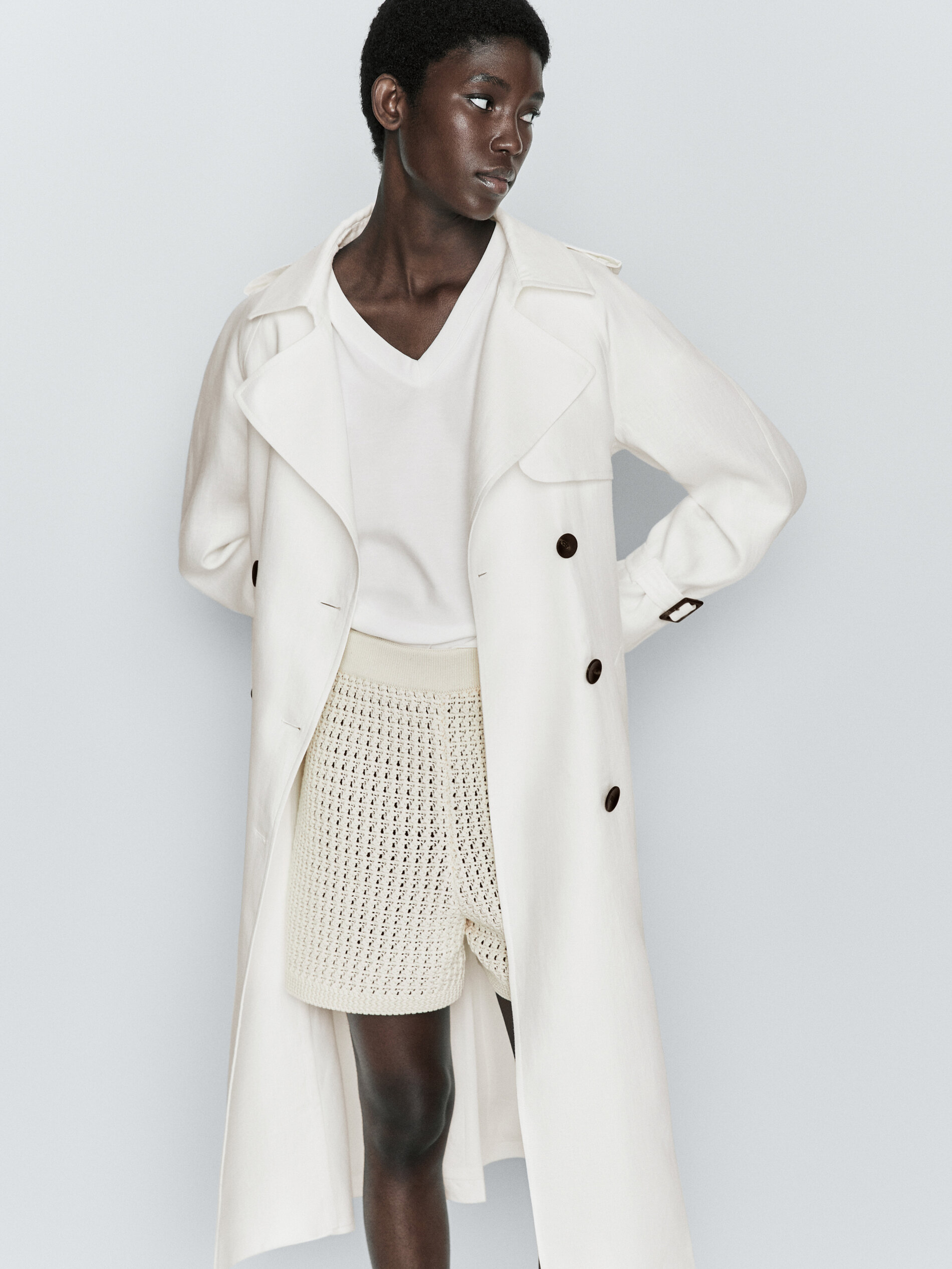 Shorts punto crochet - CRUDO