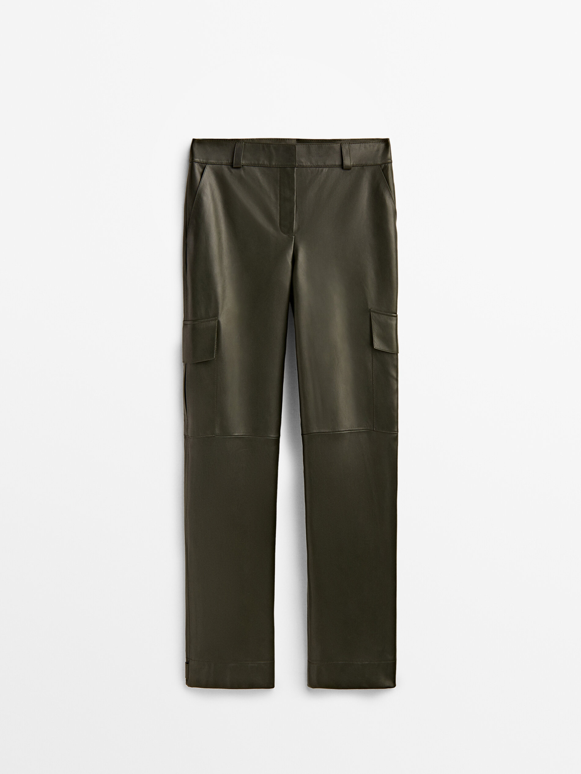 Pantalón piel napa cargo - VERDE