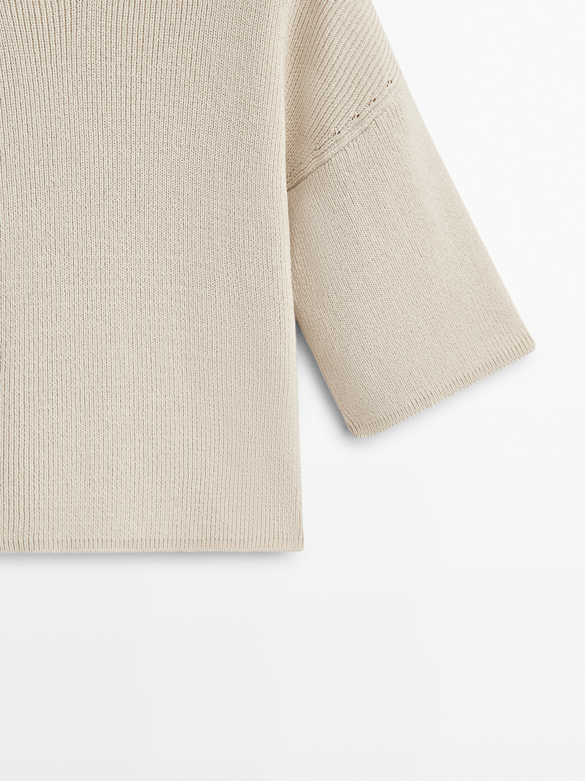 Jersey punto manga corta - Beige Claro