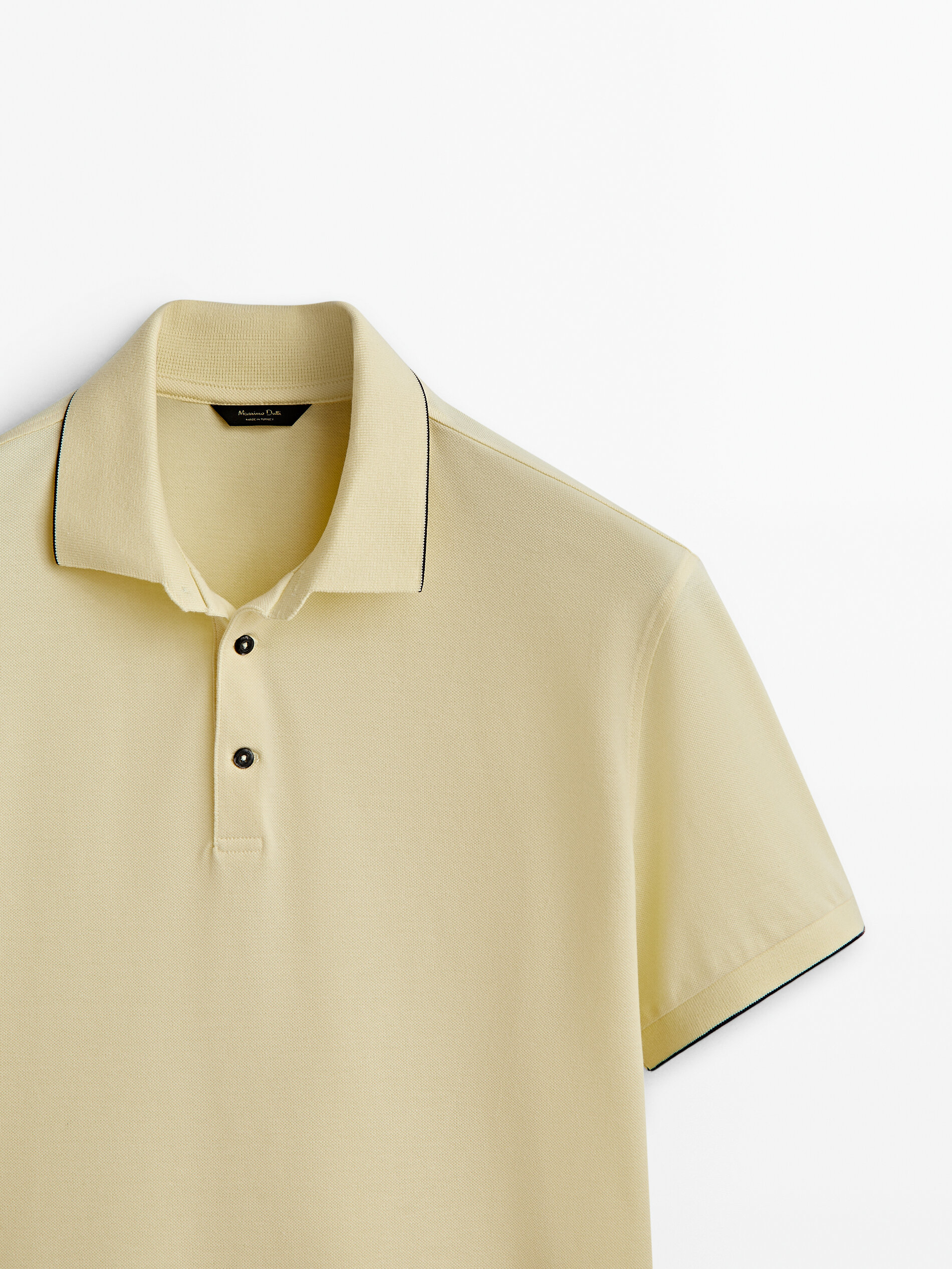 Polo piqué 100 % algodón contraste - AMARILLO