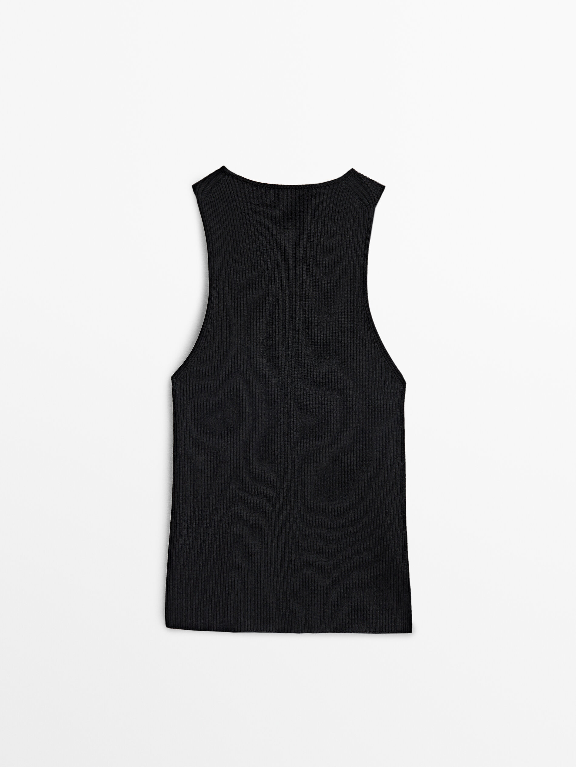 Top cruzado canalé - NEGRO