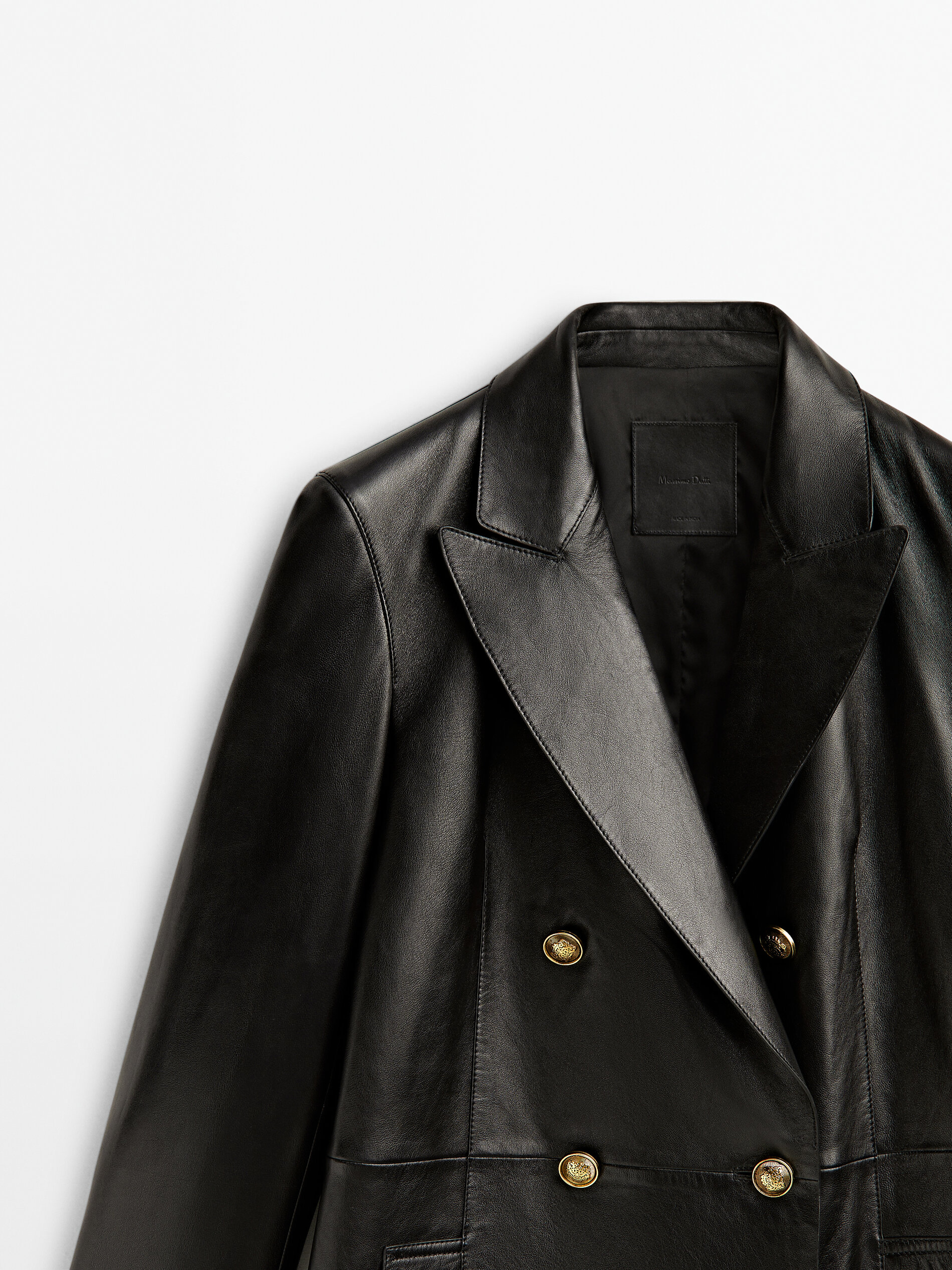 Chaqueta trench napa botones dorados - NEGRO