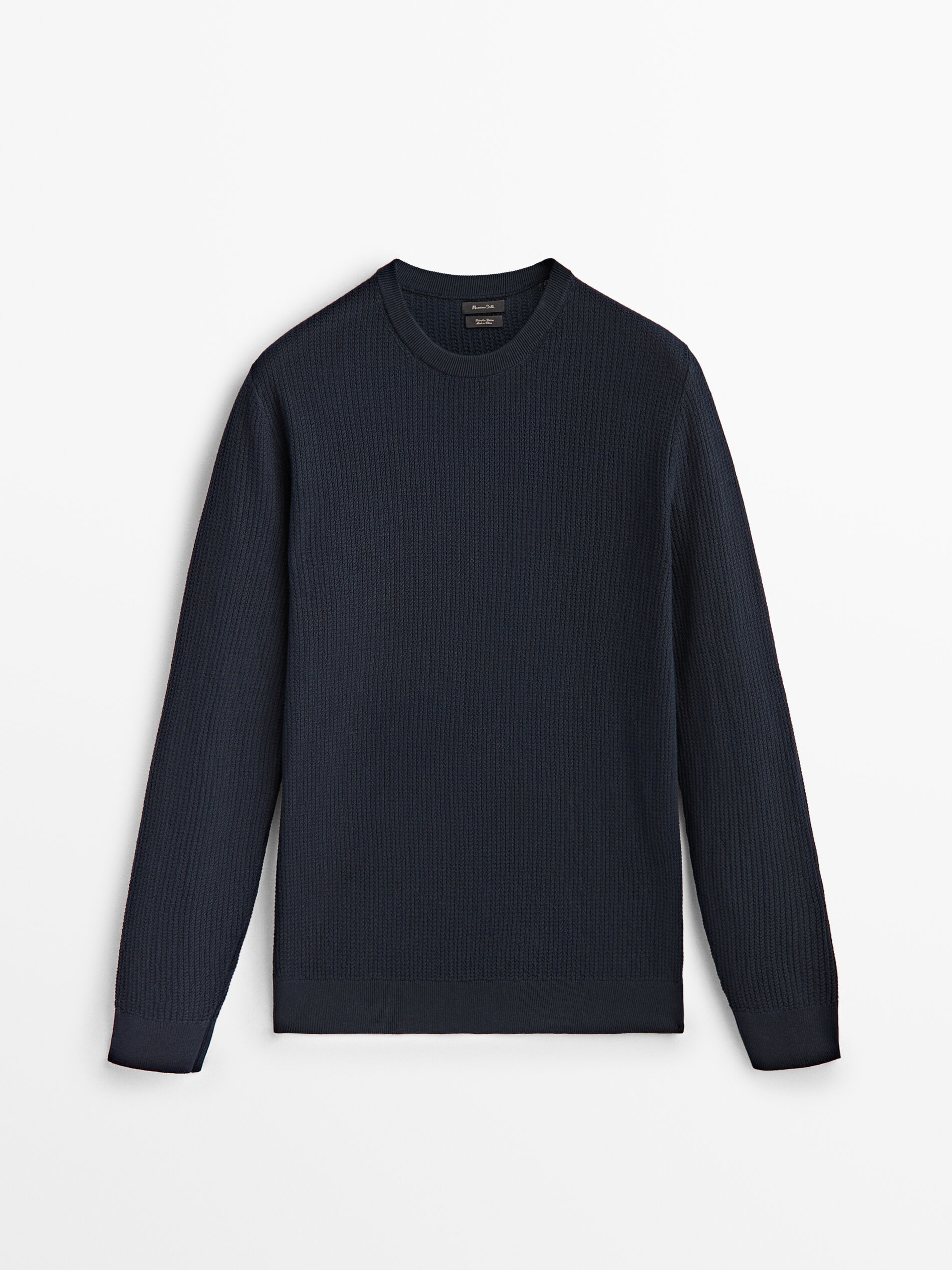 Jersey de punto estructura cuello redondo - AZUL MARINO
