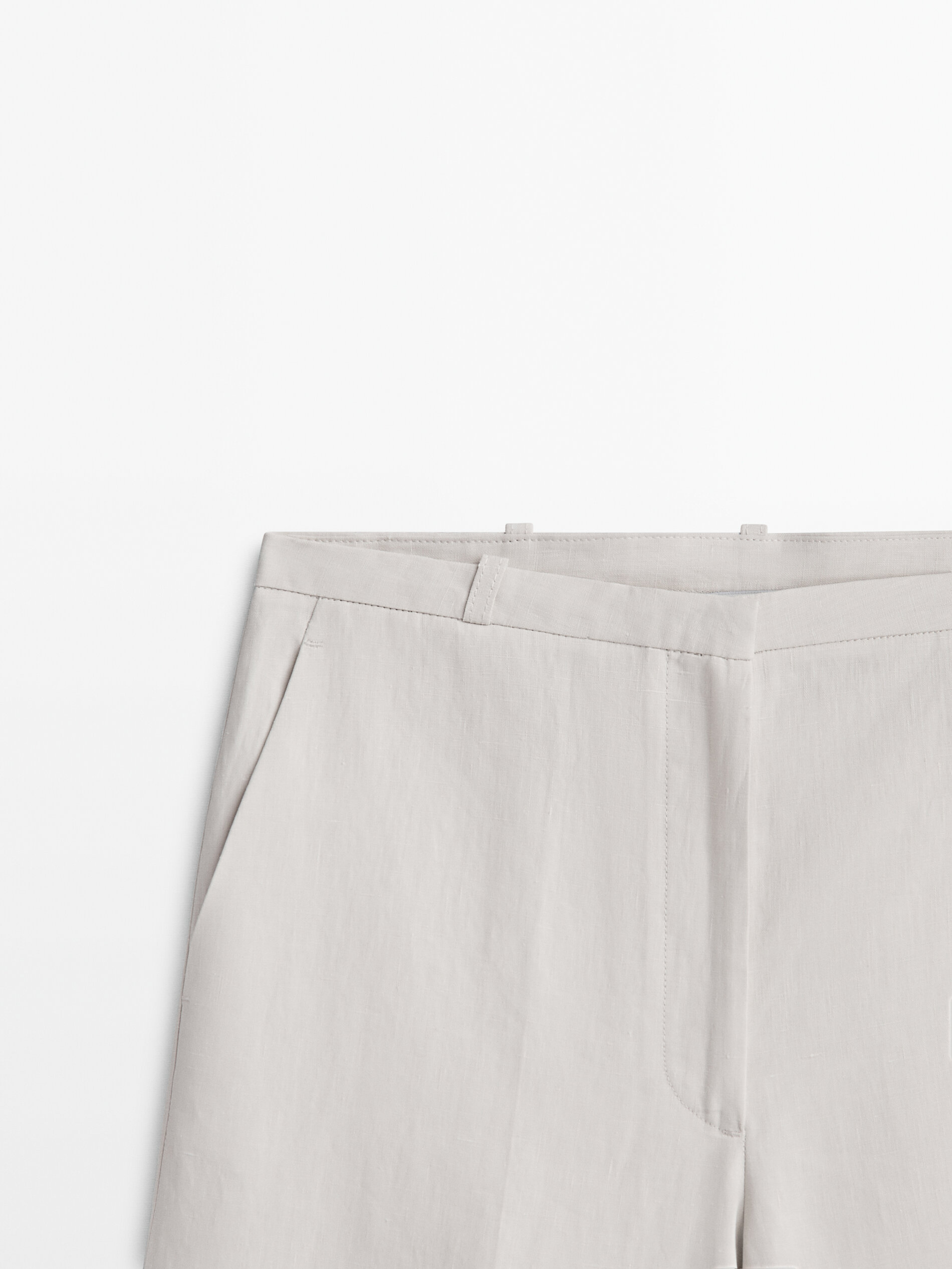 Pantalón 100% lino encerado - MARFIL