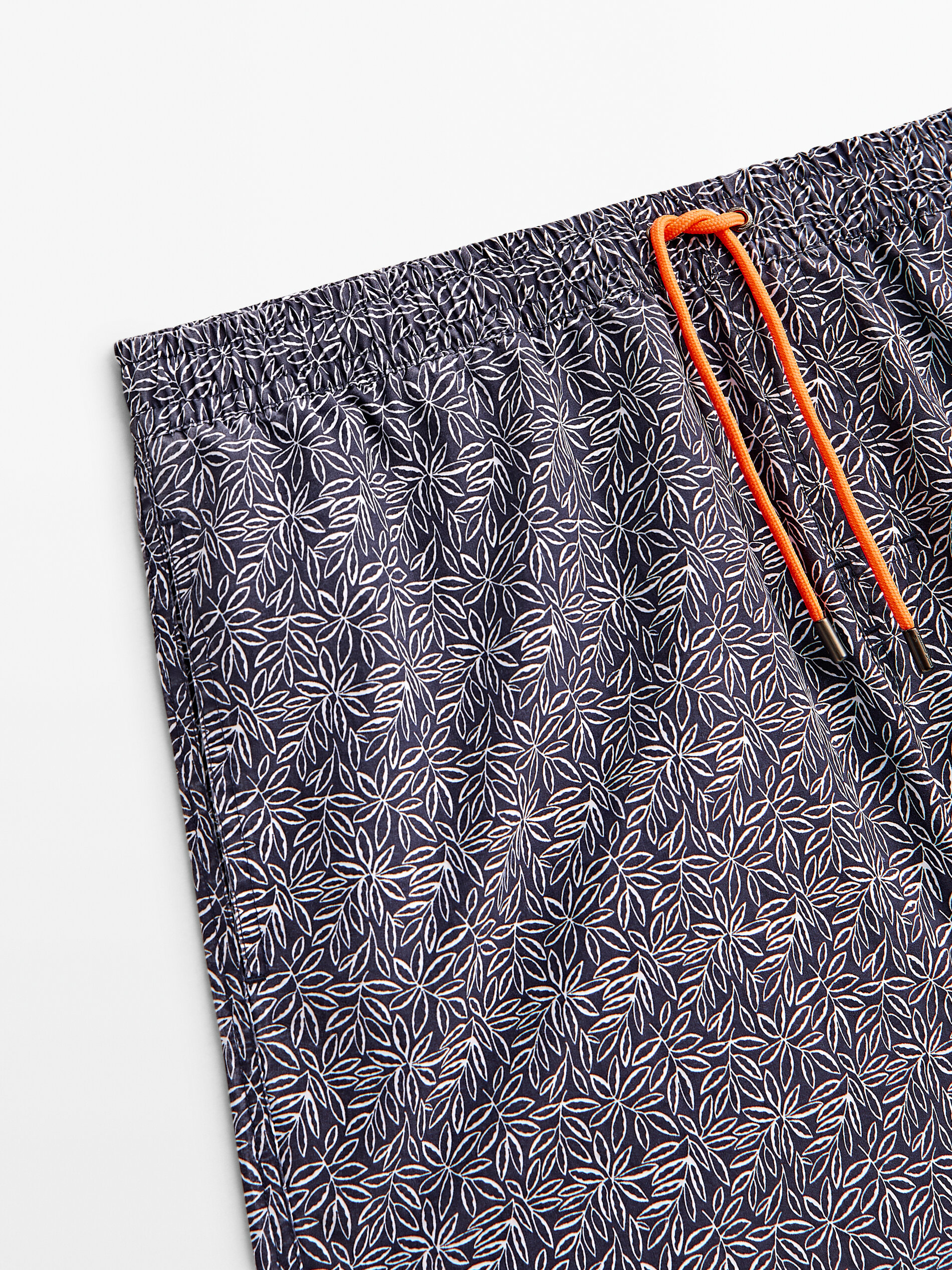 Bañador estampado hojas - AZUL MARINO