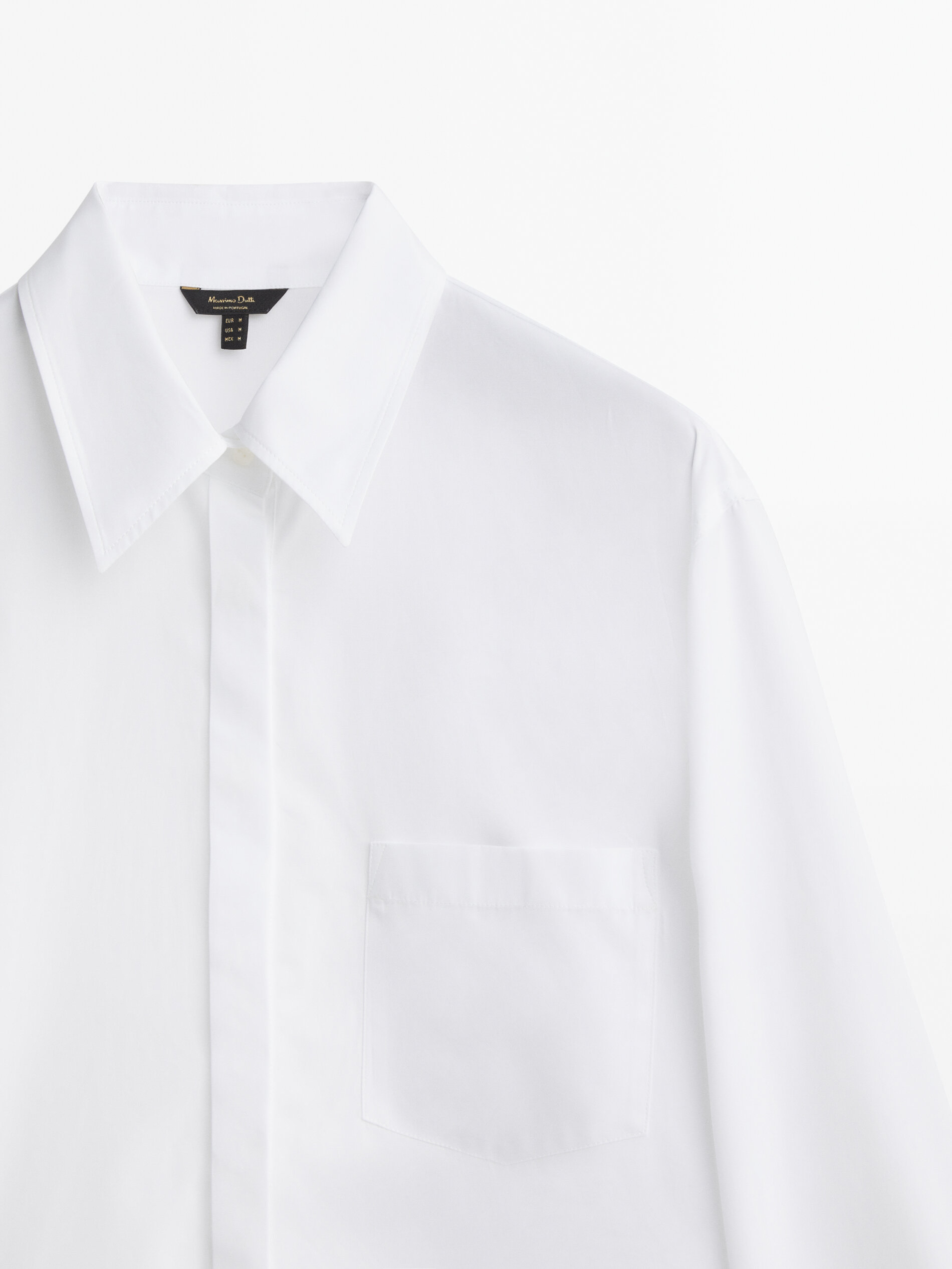 Camisa popelín detalle puños - BLANCO