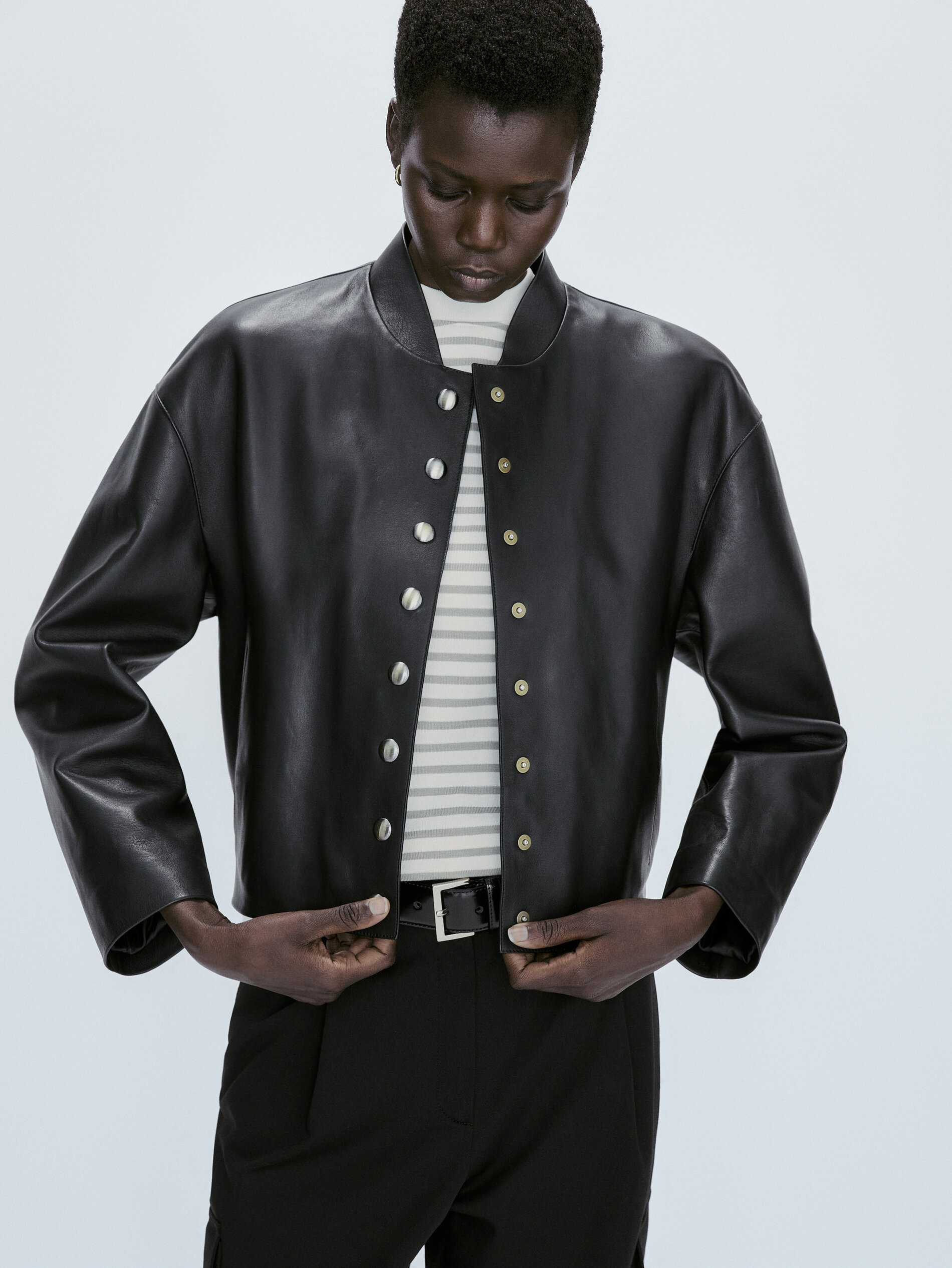 Camiseta rayas contraste sin mangas - GRIS