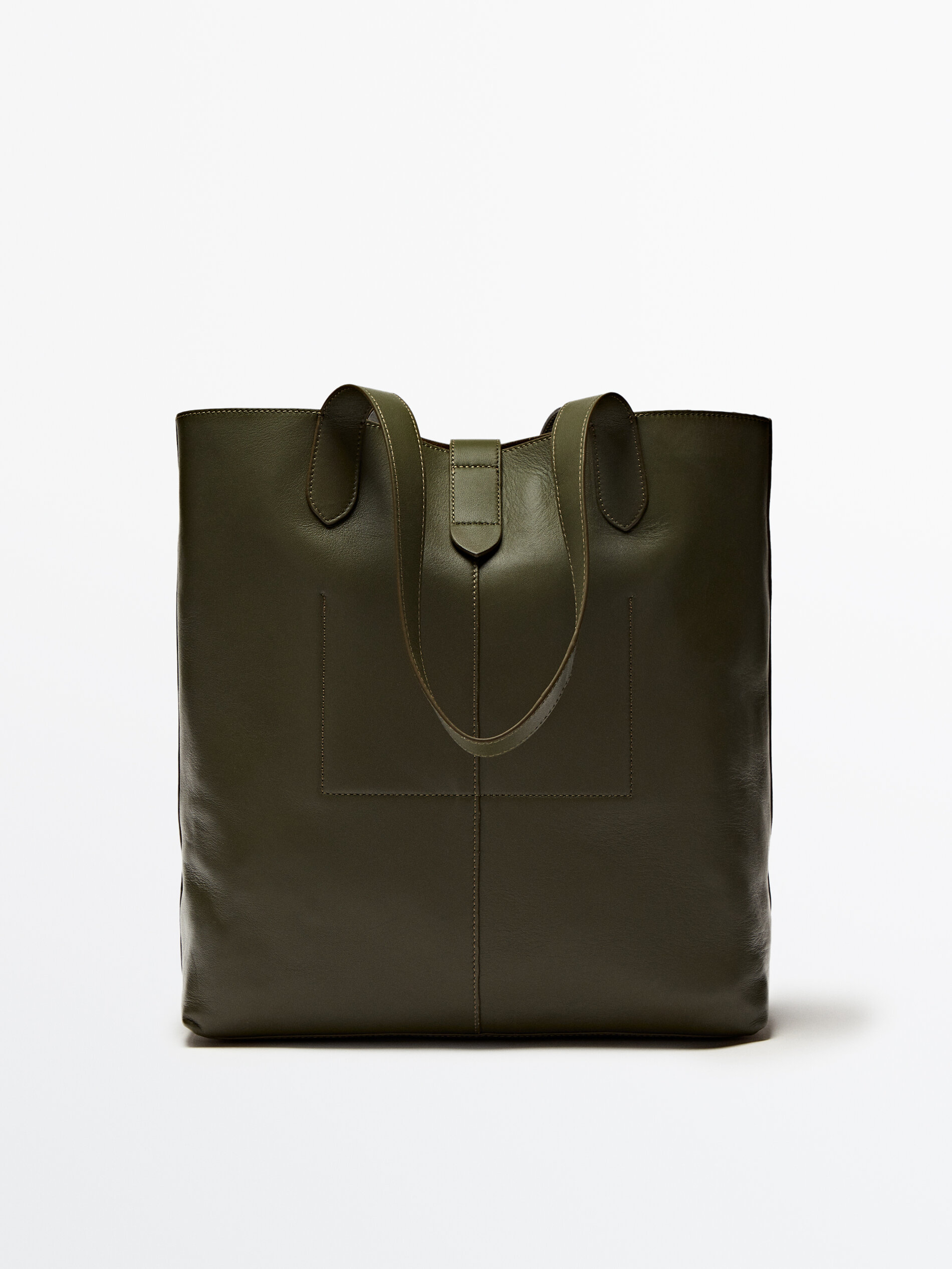 Bolso maxi saco piel napa - KAKI