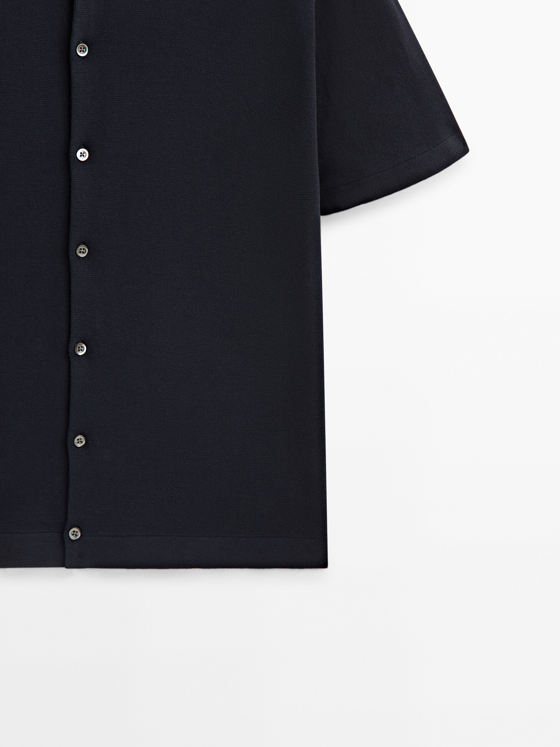 Camisa punto milano manga corta - AZUL MARINO