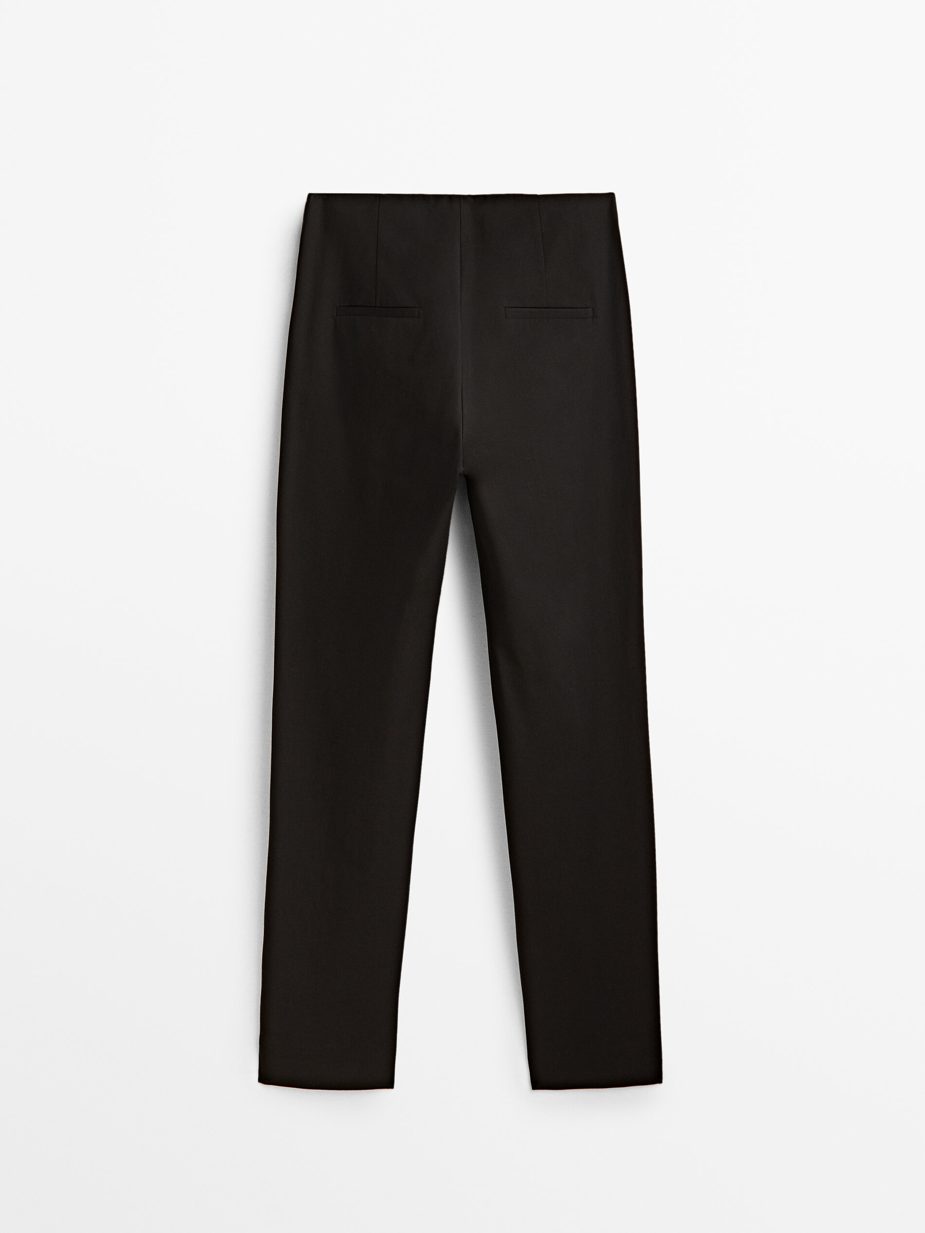 Pantalón negro mezcla algodón slim - NEGRO