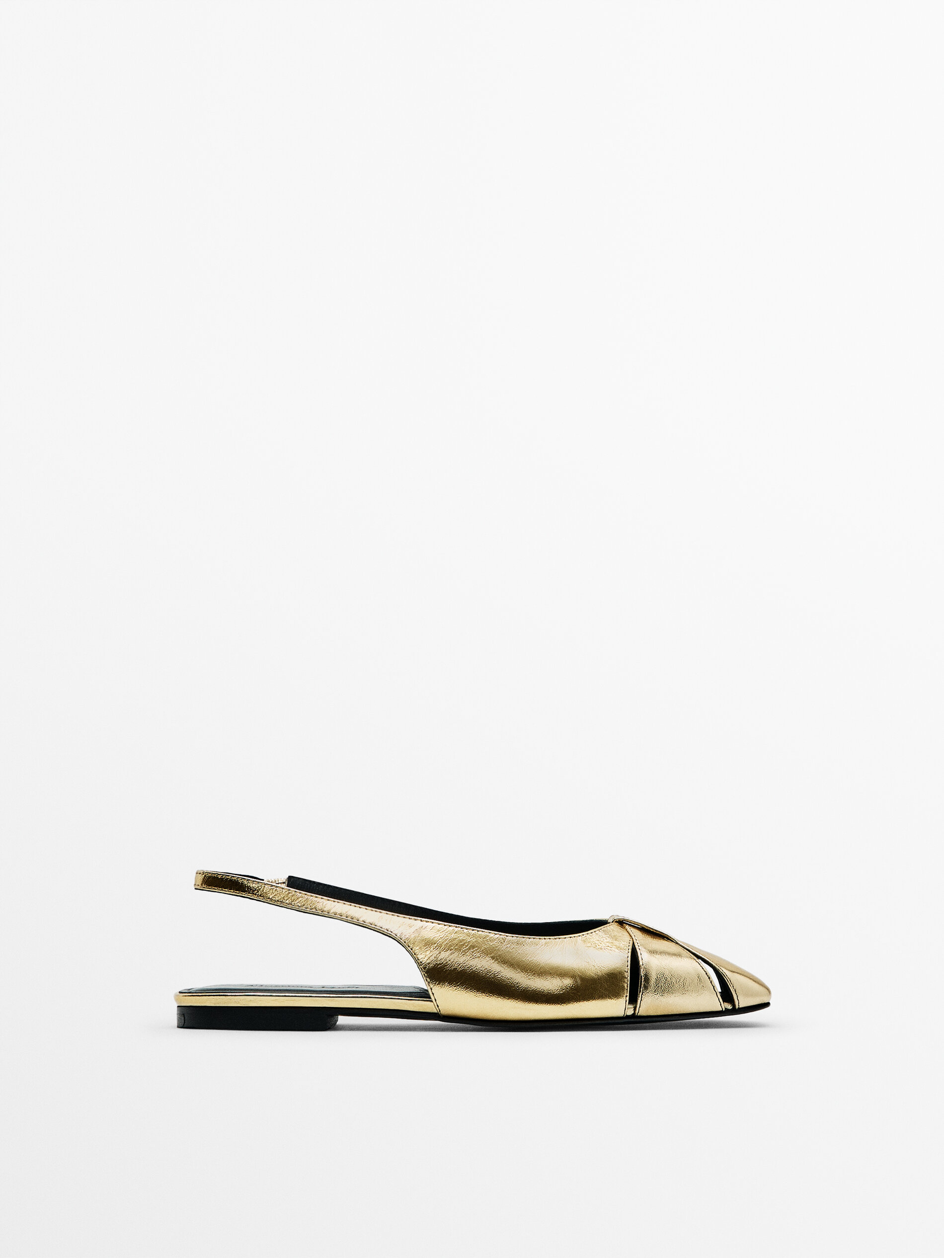 Zapato plano piel destalonado - DORADO