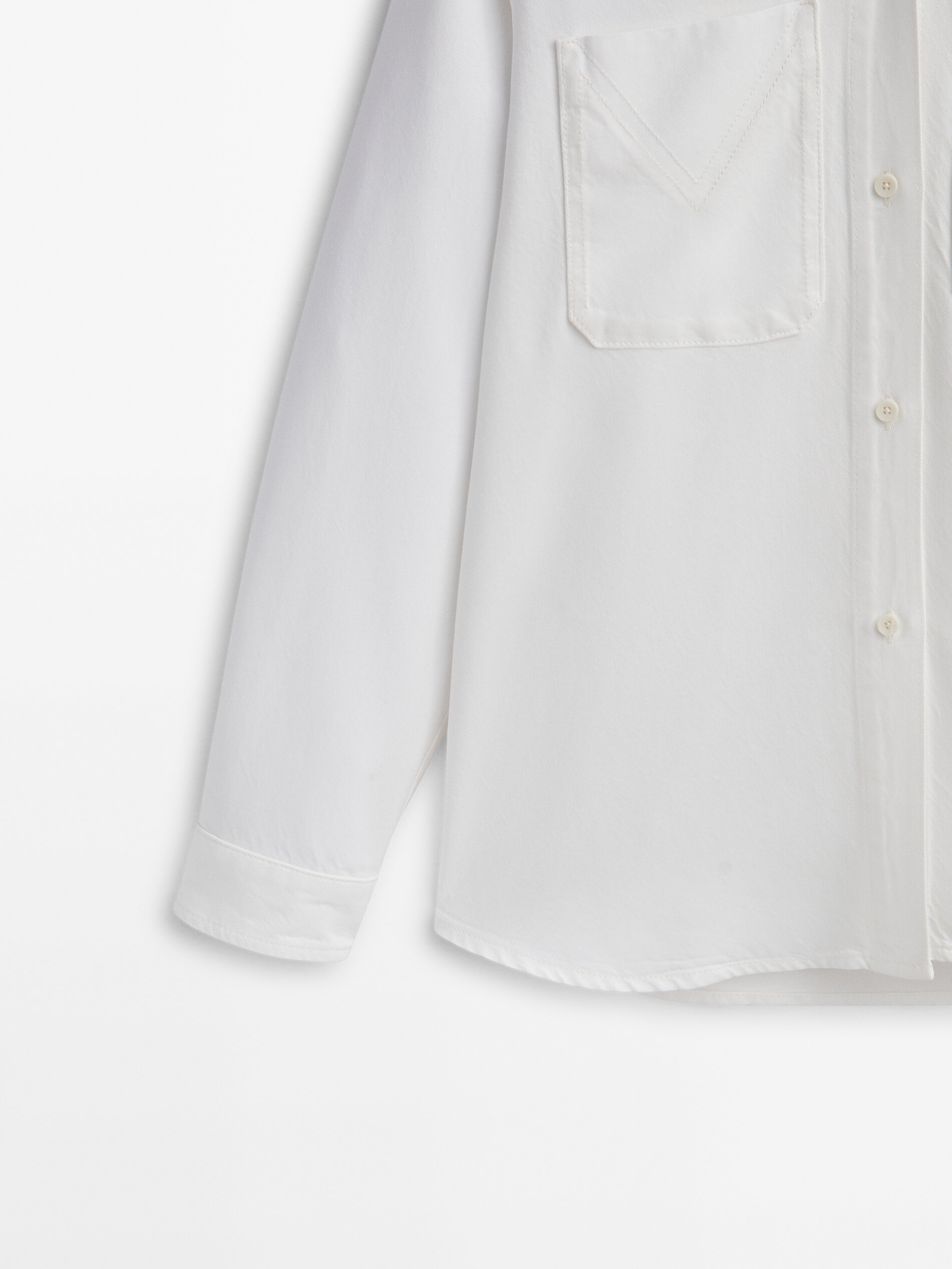 Camisa lyocell bolsillos - CRUDO