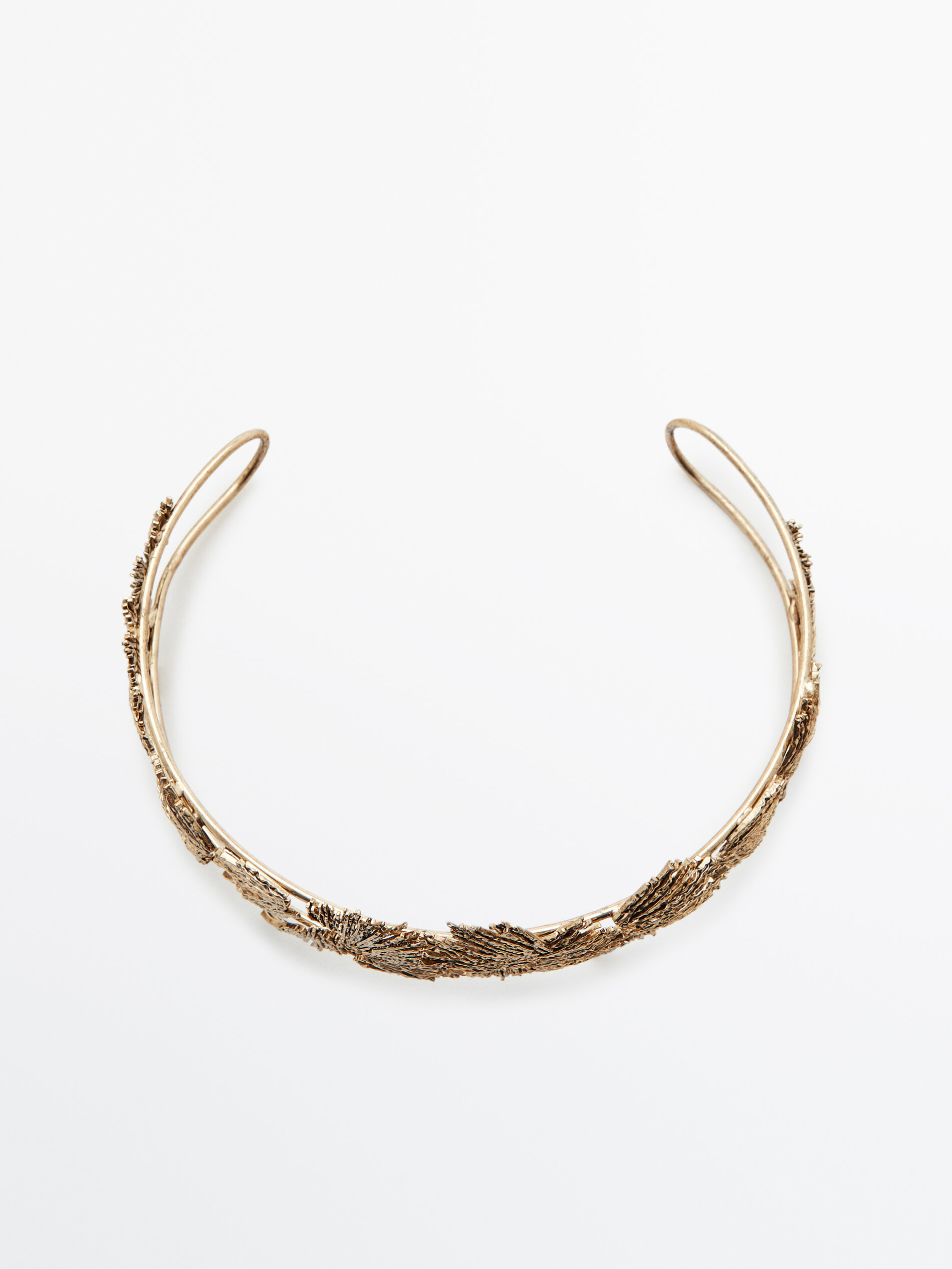 Collar choker textura especial baño oro - ORO