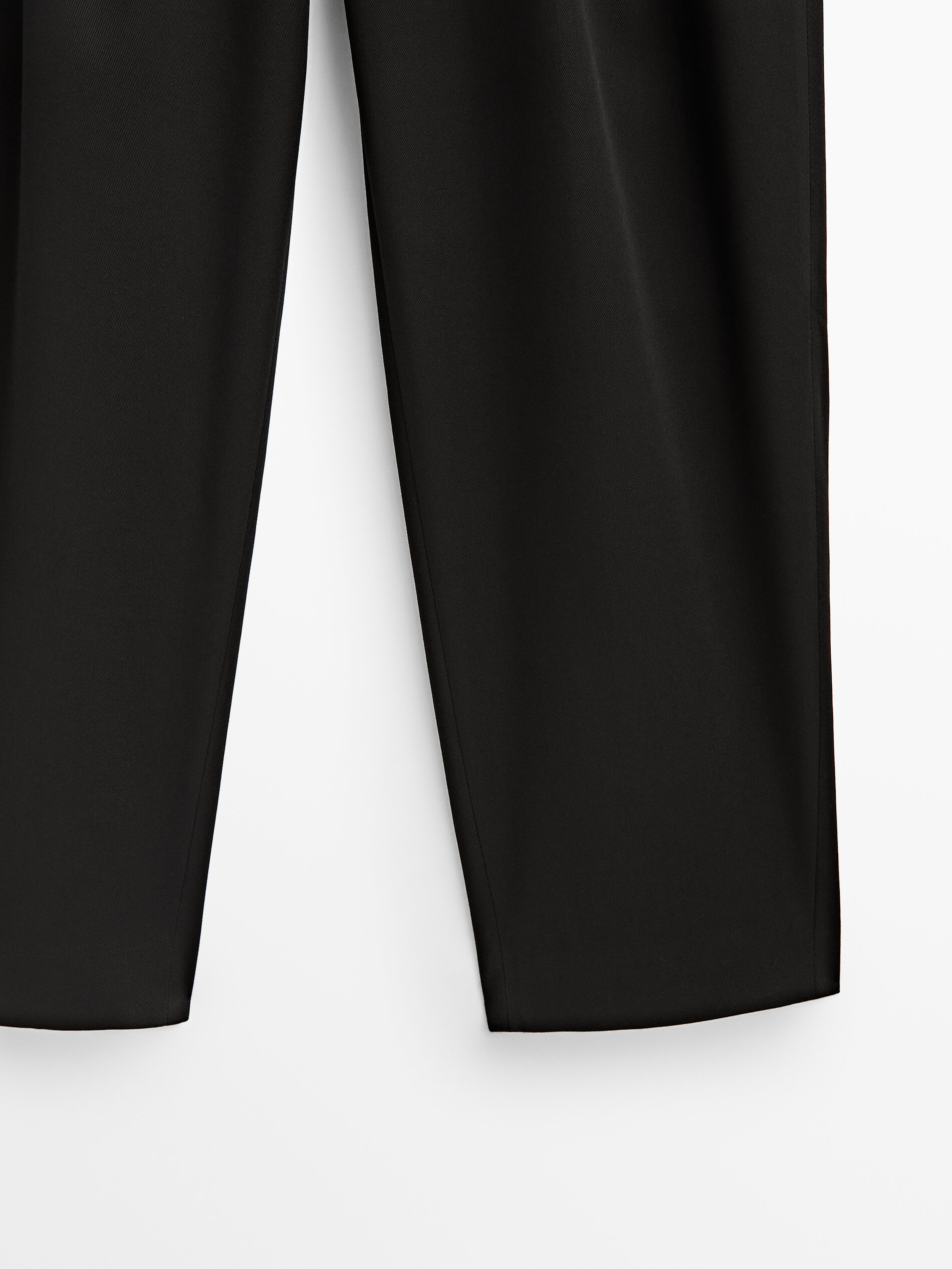 Pantalón pinzas mezcla algodón - NEGRO