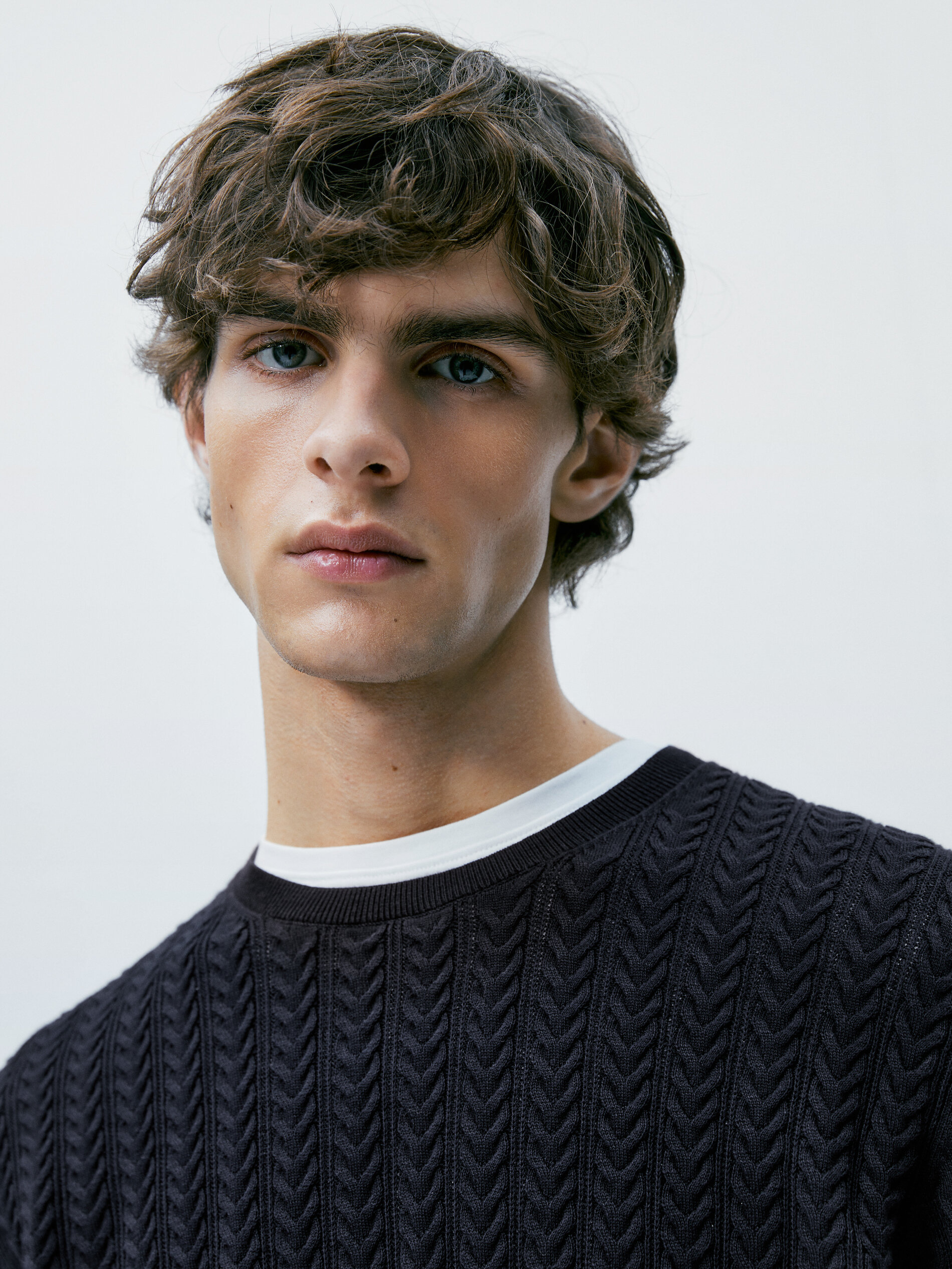 Jersey punto cable cuello redondo - AZUL MARINO