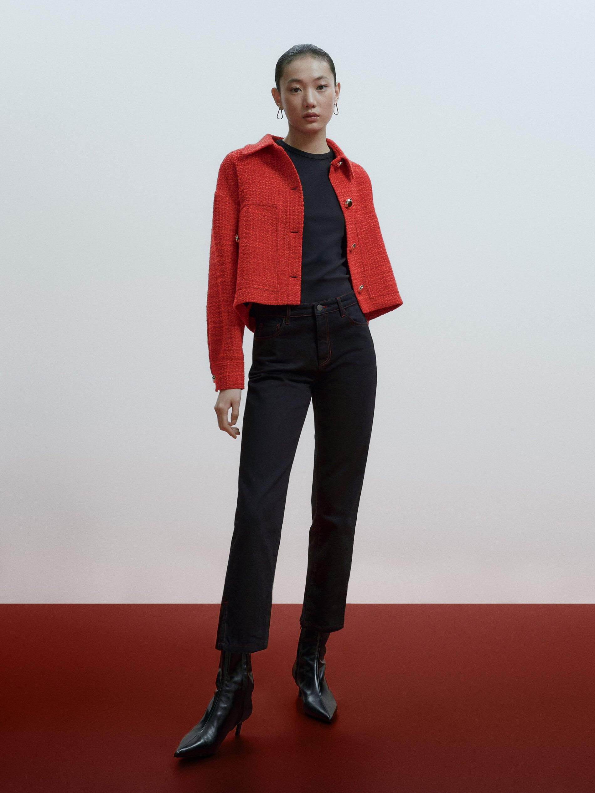 Pantalón vaquero tiro alto slim fit - AZUL