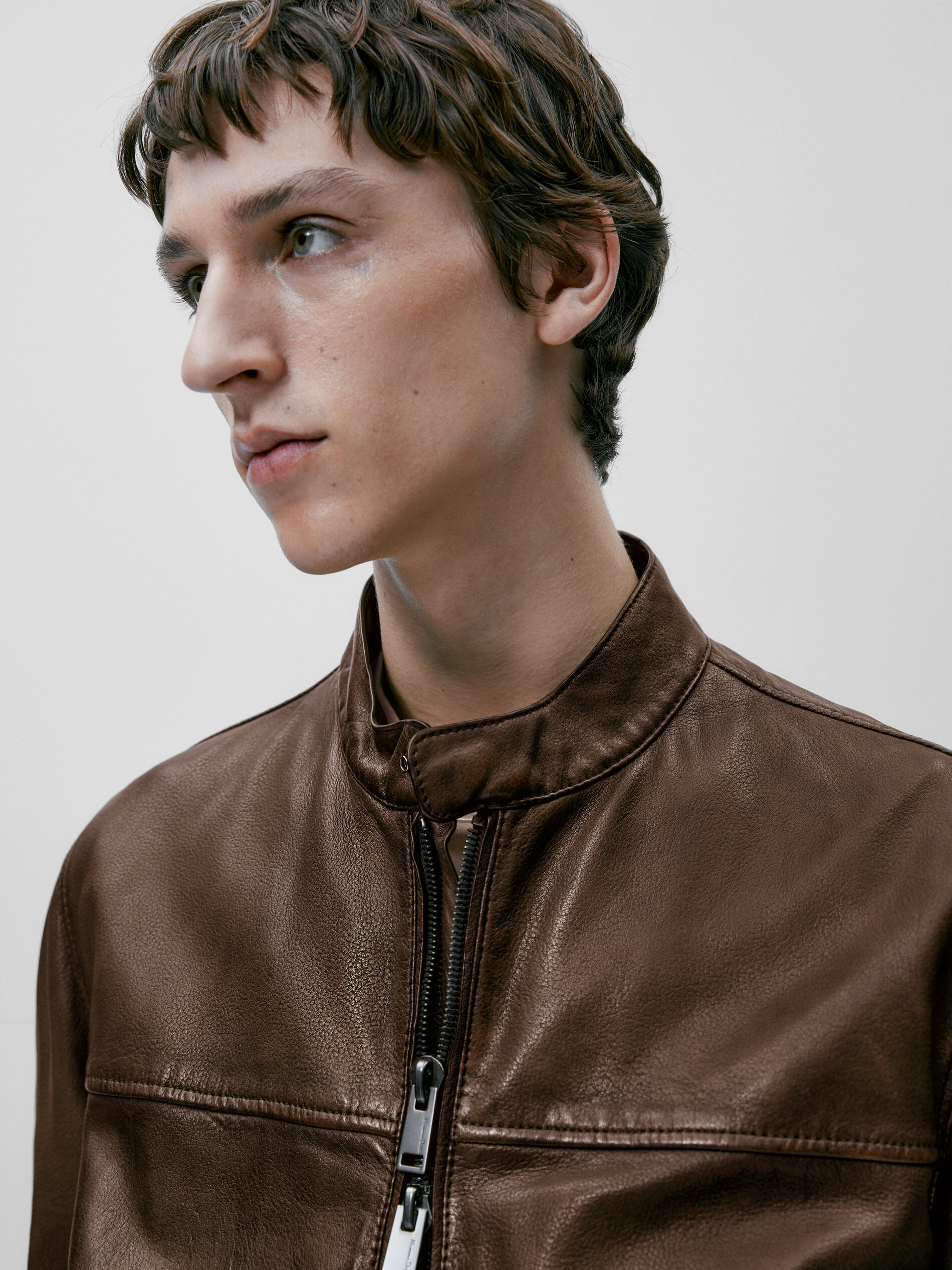 Chaqueta piel napa marrón - MARRÓN