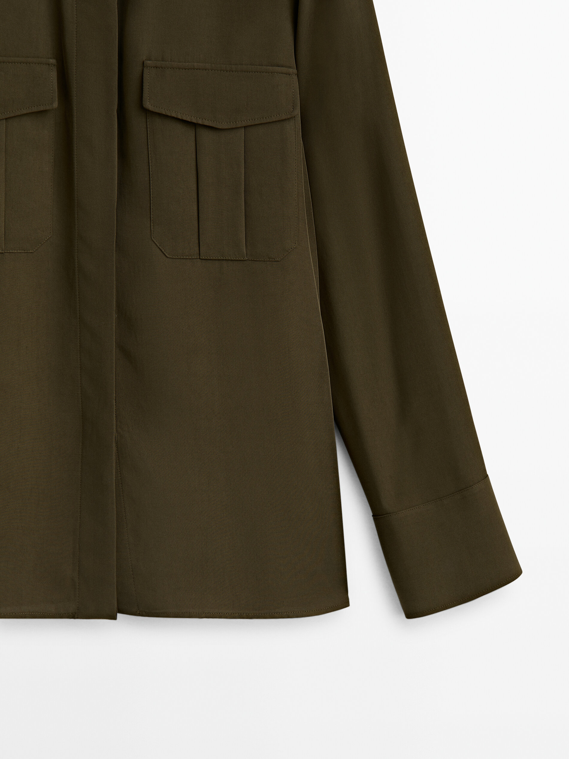 Camisa fluida bolsillos - KAKI