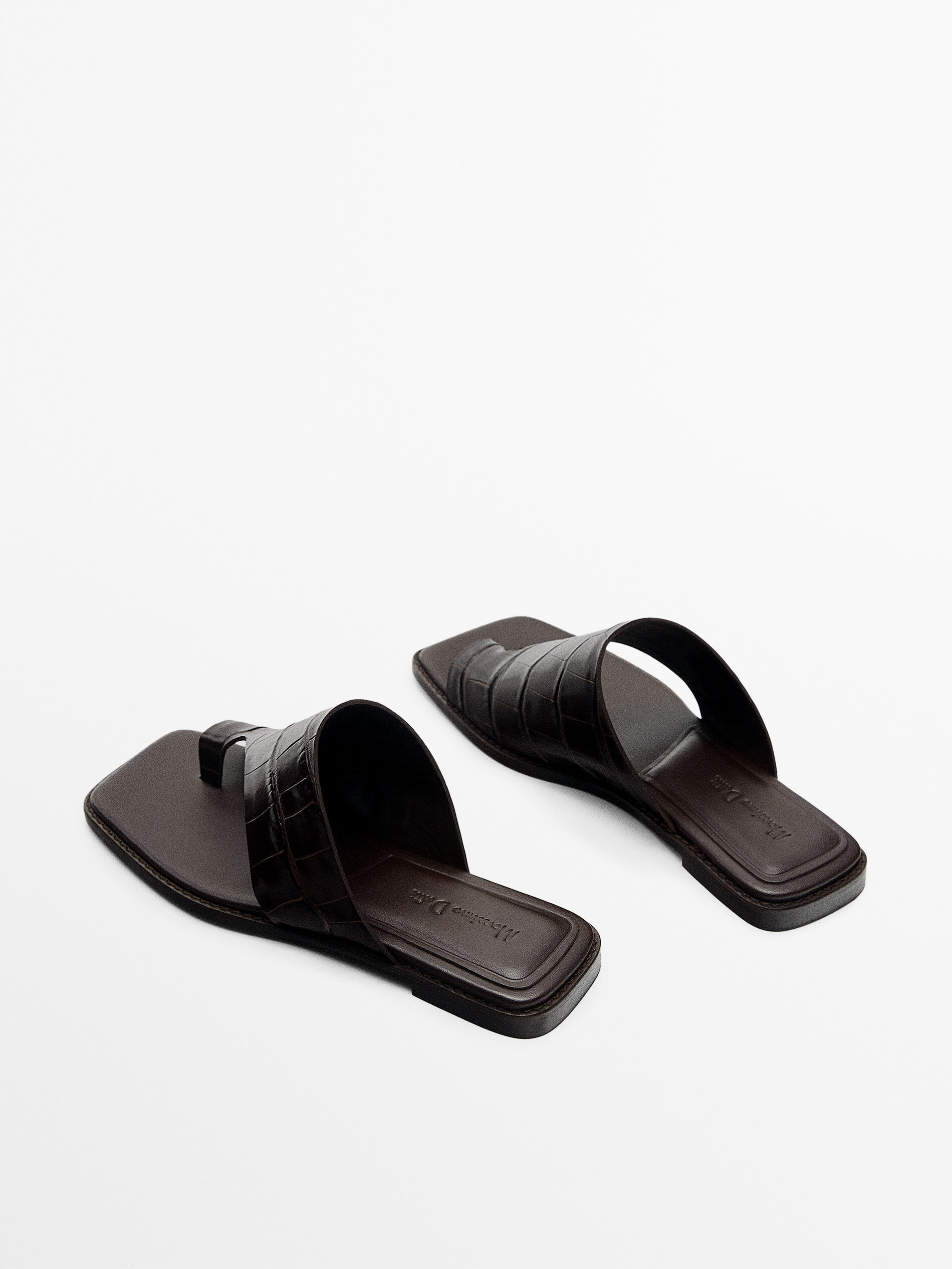 SANDALIA PLANA PIEL - MARRÓN