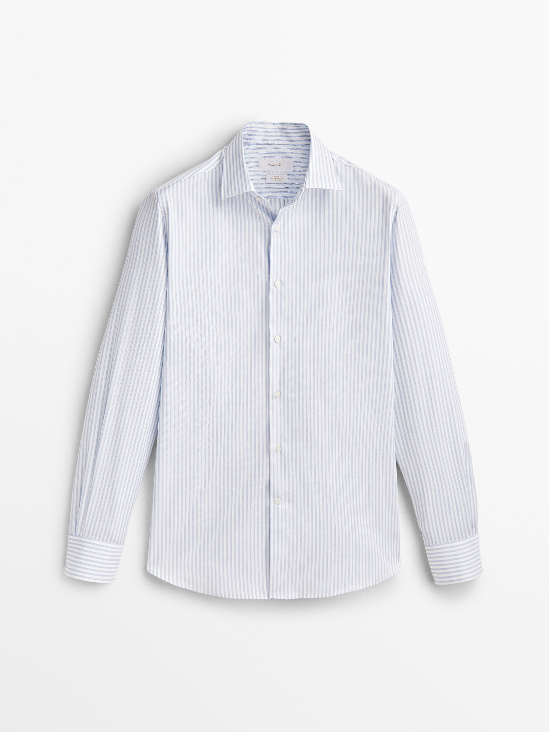 Camisa easy iron rayas regular fit - CELESTE
