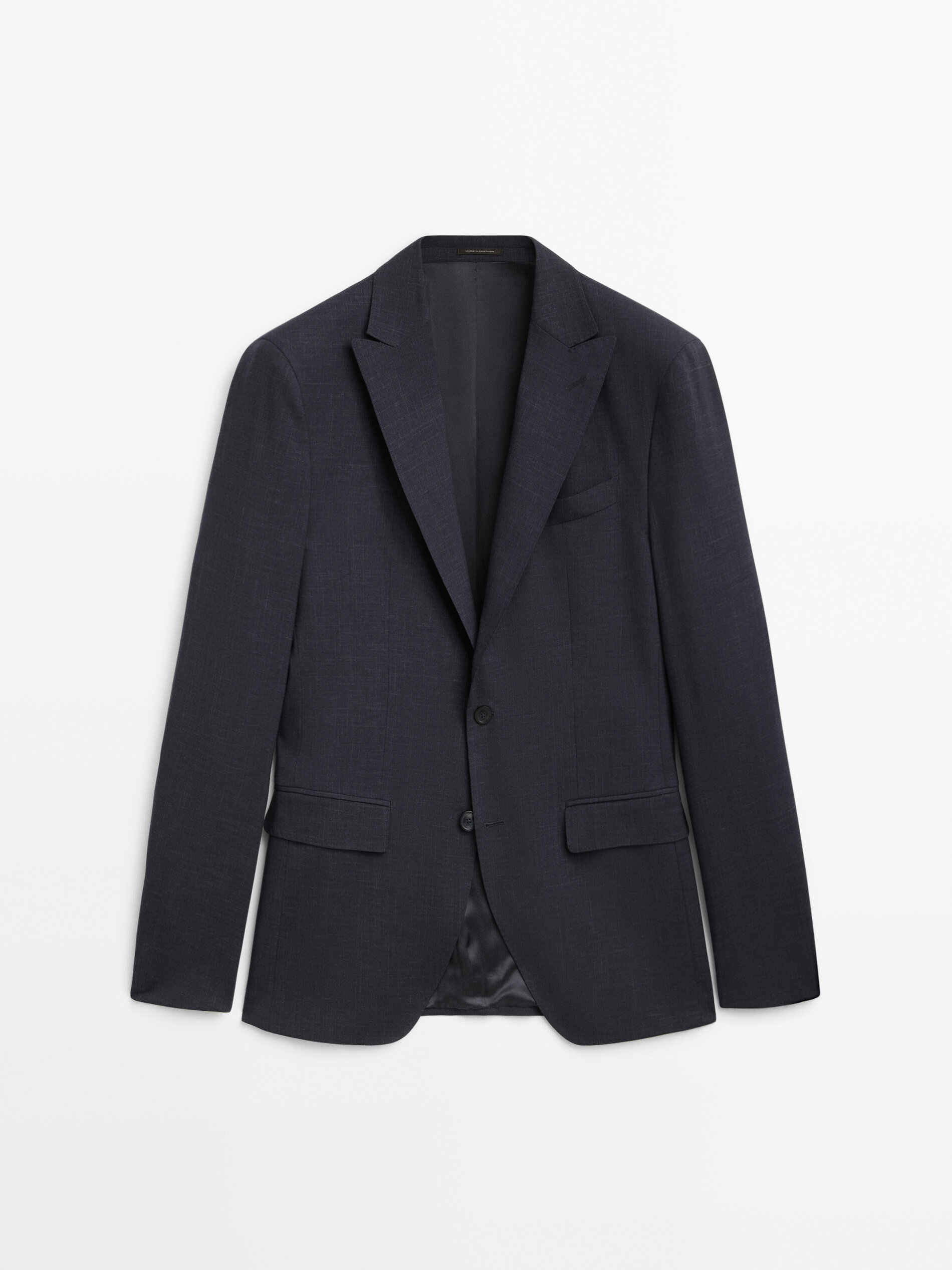 Americana traje estructura half canvas mezcla lana - AZUL MARINO