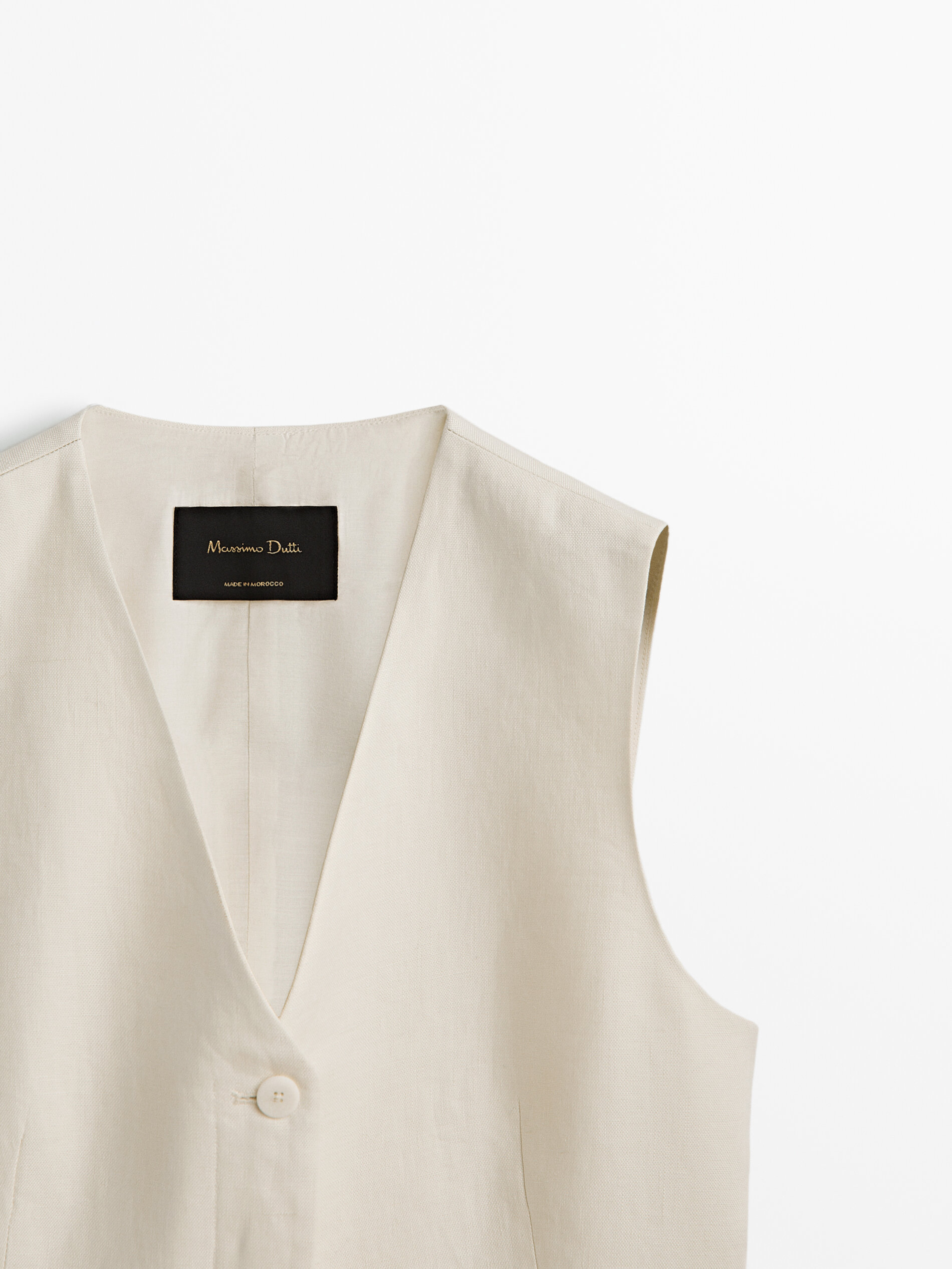 Chaleco traje 100% lino - Vainilla