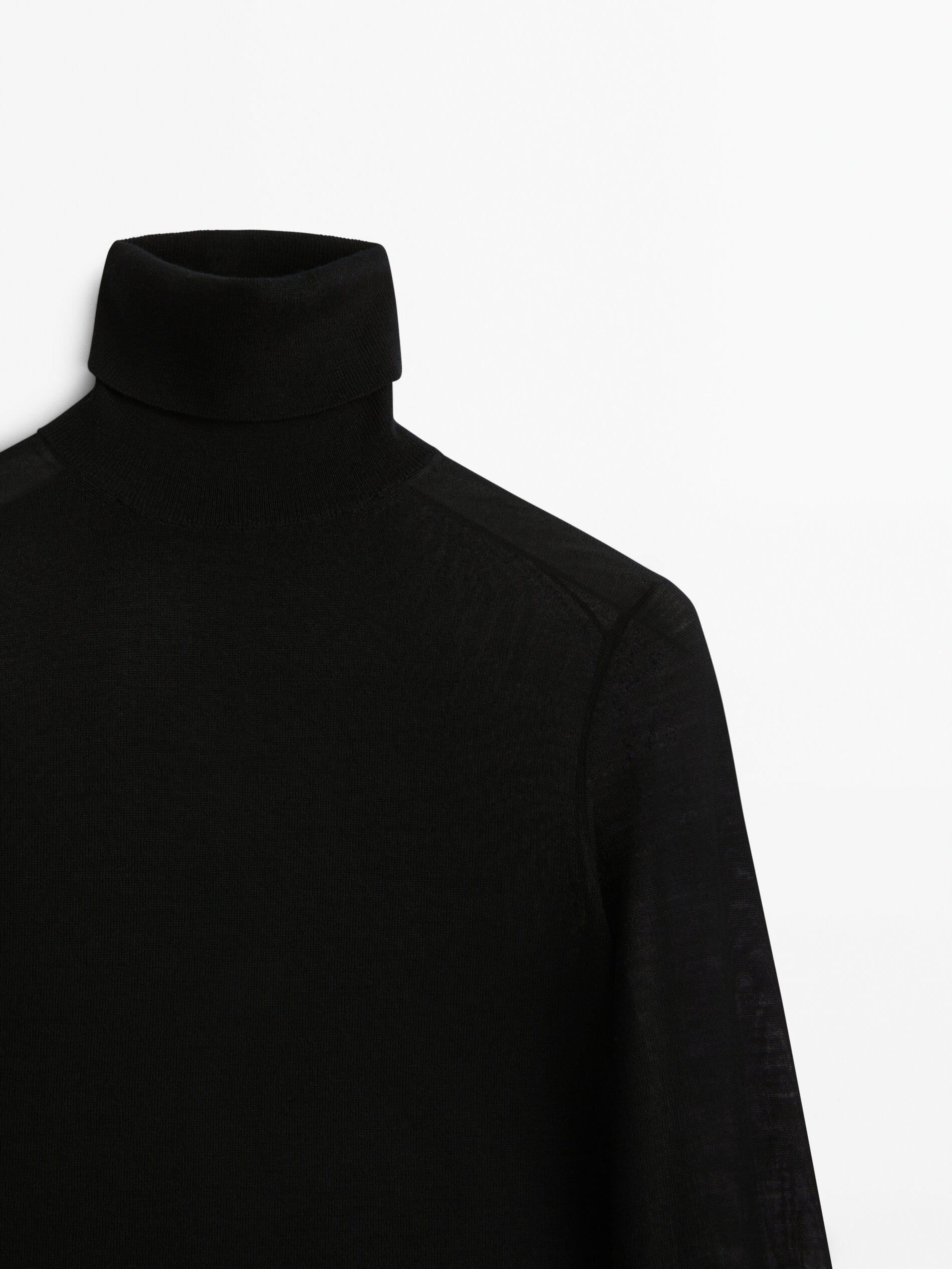 Jersey 100% lana merino extrafino - NEGRO